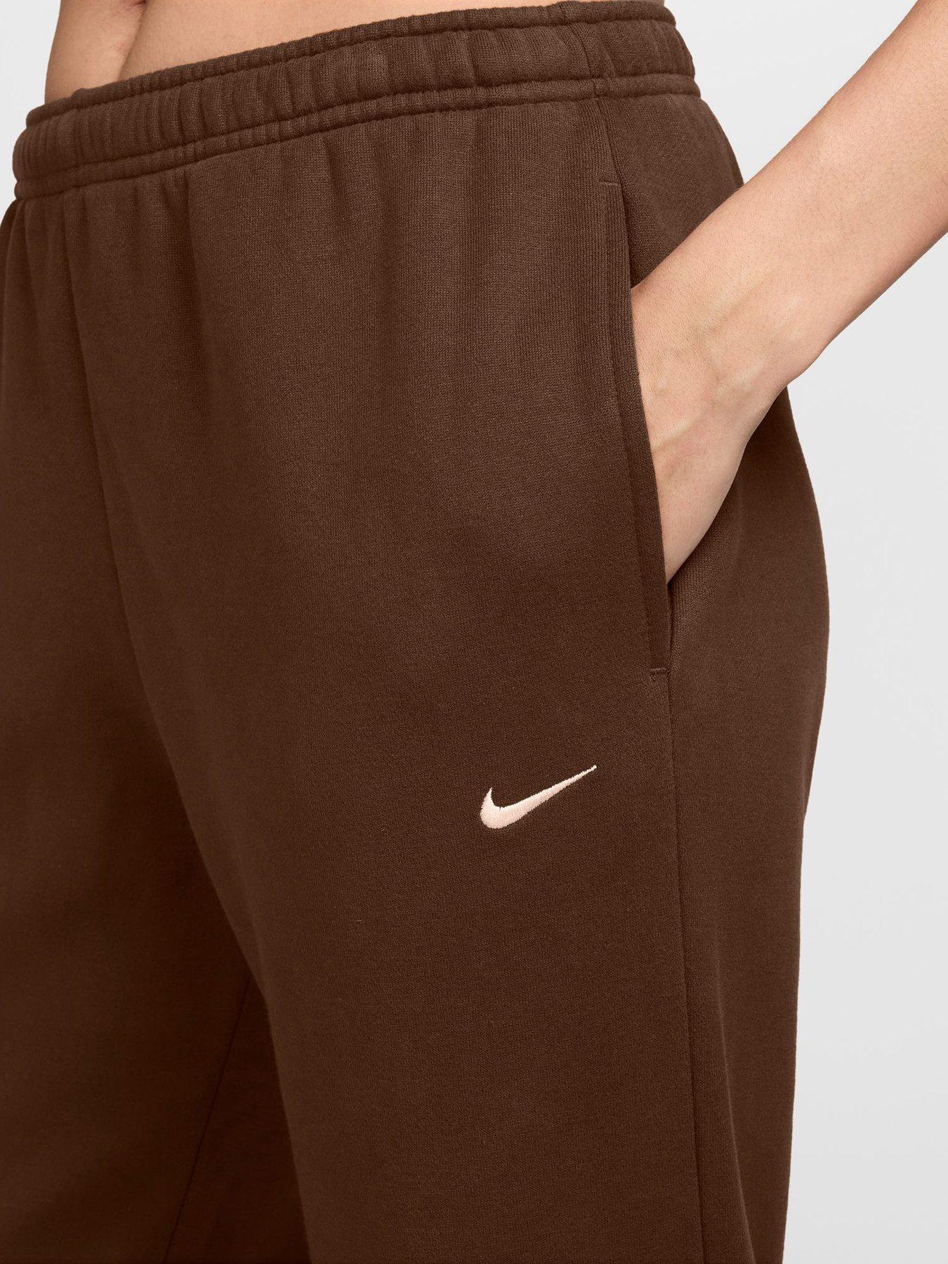 Image 3 of 3 of Nike Womens Studio Fleece Open Hem Joggers - Brown