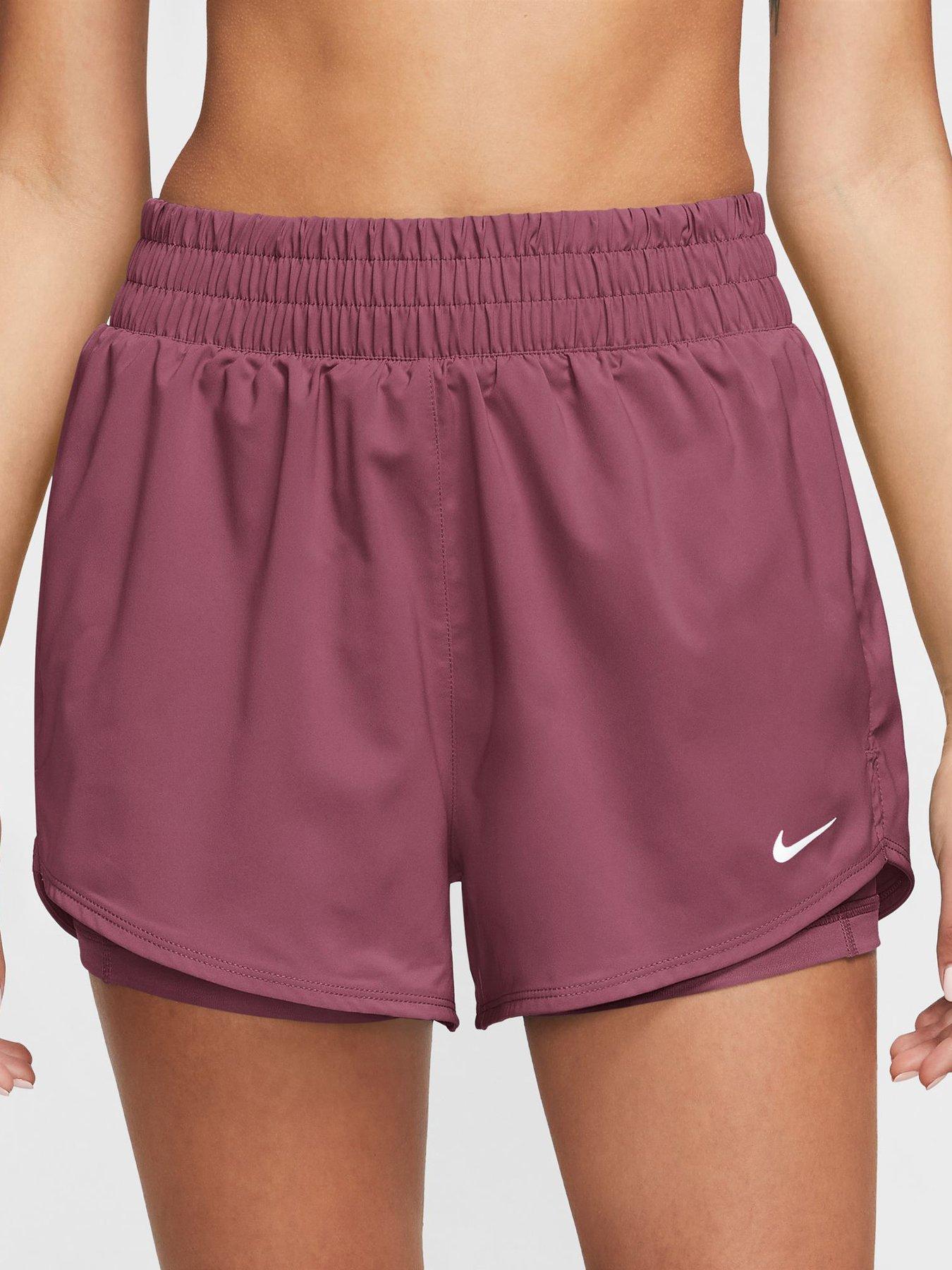 Nike Womens Training One Dri-Fit High Rise 3Inch 2N1 Shorts - Pink