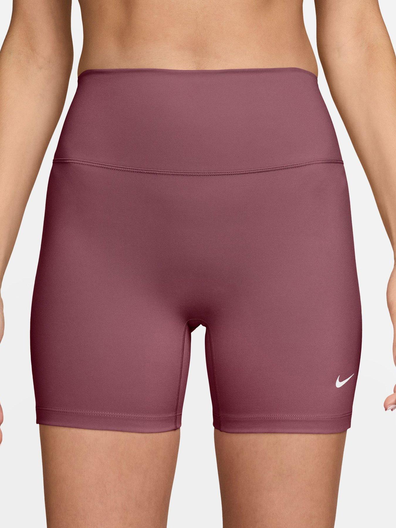 Nike Womens Training Dri-Fit One High Rise 5" Biker Shorts - Pink