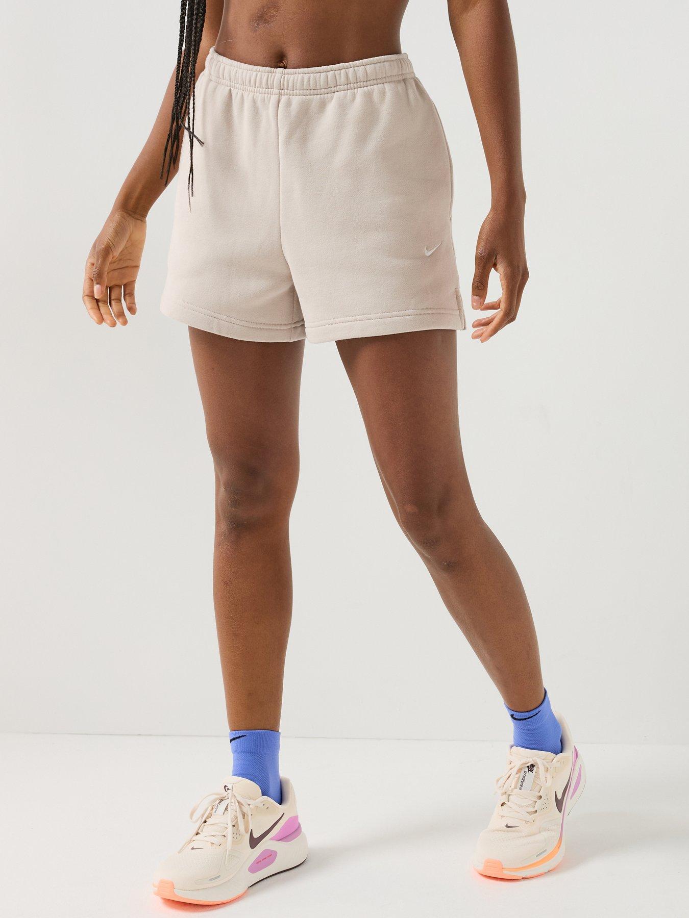 Image 1 of 6 of Nike Womens Studio Fleece Mid Rise 4" Sweat Shorts - Cream