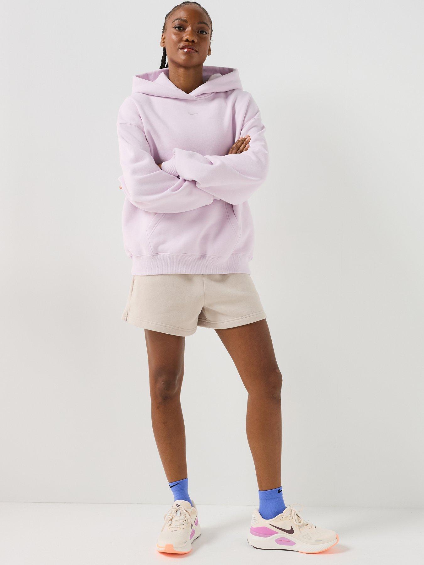 Image 3 of 6 of Nike Womens Studio Fleece Mid Rise 4" Sweat Shorts - Cream