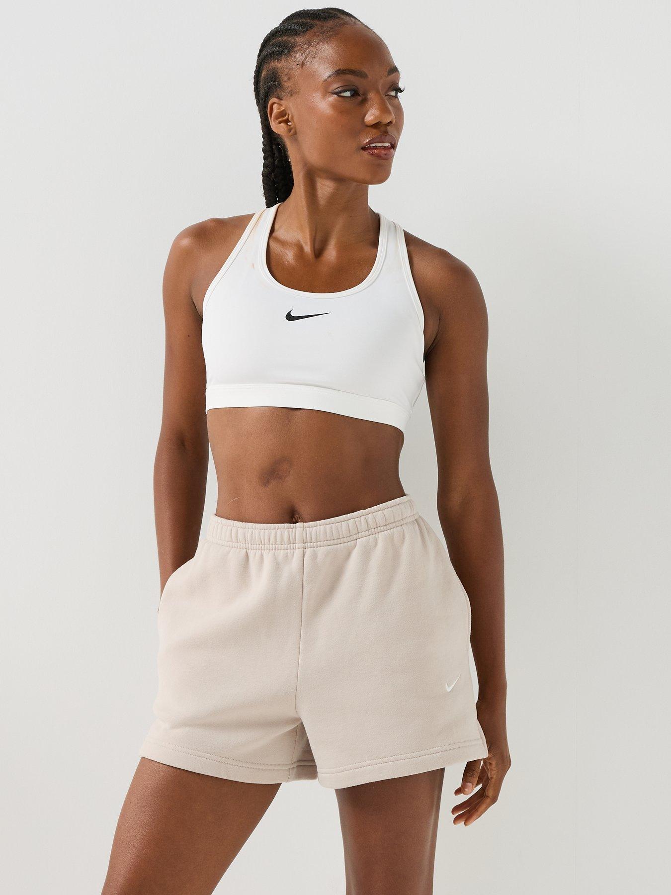 Image 5 of 6 of Nike Womens Studio Fleece Mid Rise 4" Sweat Shorts - Cream