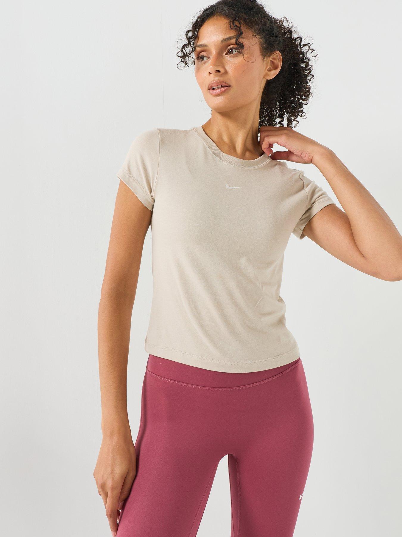Nike Womens Chill Knit Swoosh T-Shirt - Cream