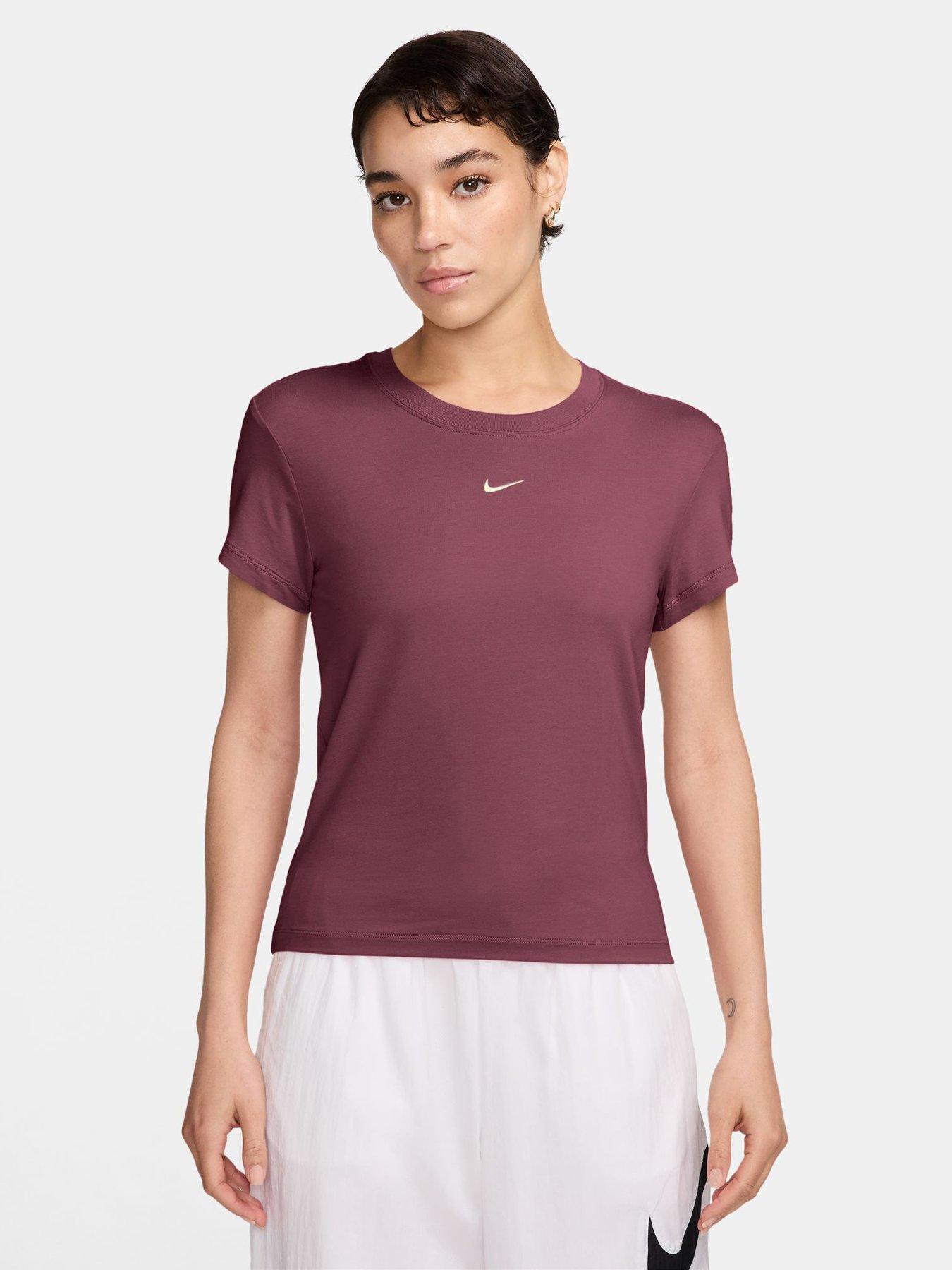 Nike Womens Chill Knit Swoosh T-Shirt - Pink