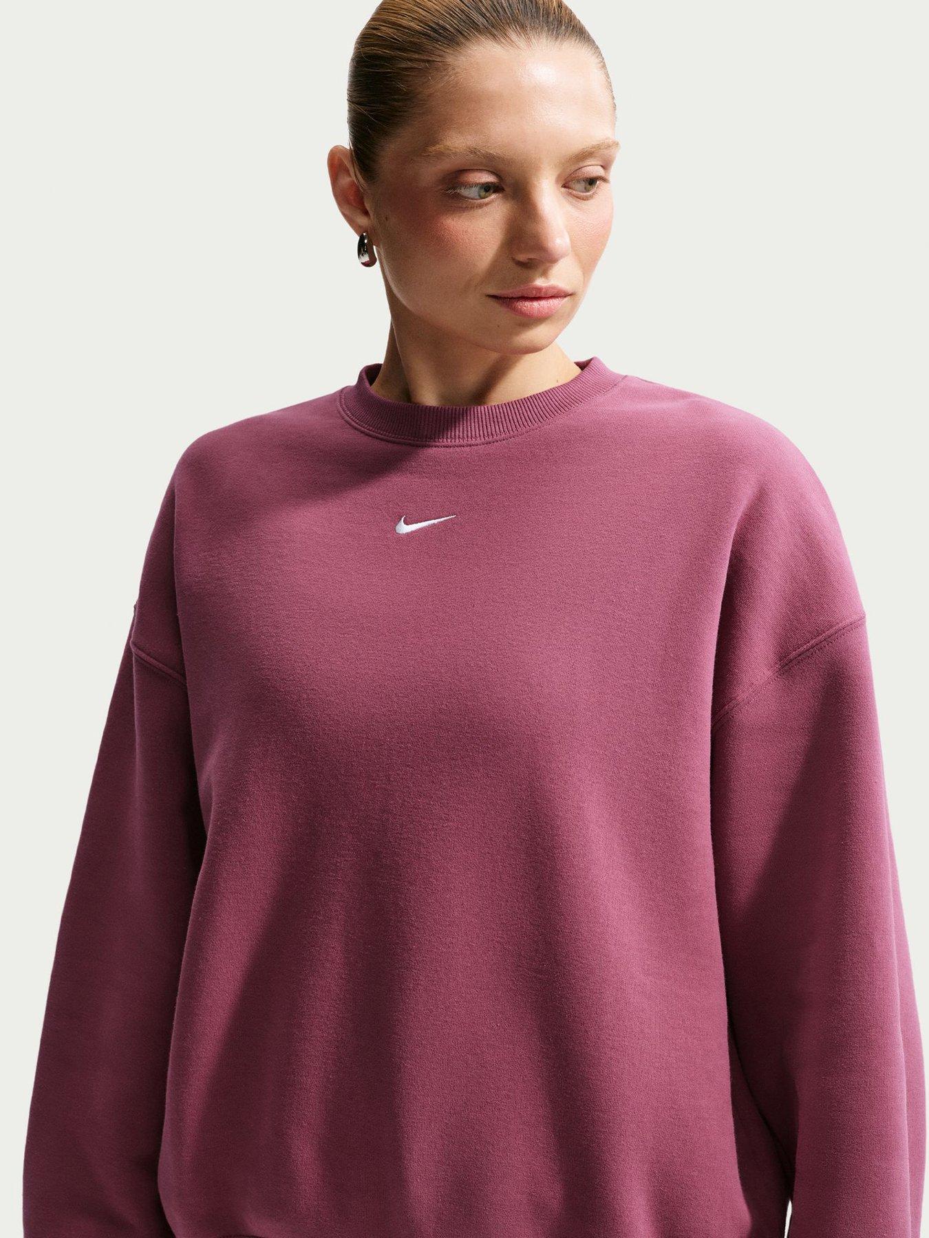 Nike Womens Studio Fleece Oversized Crew Sweatshirt - Pink
