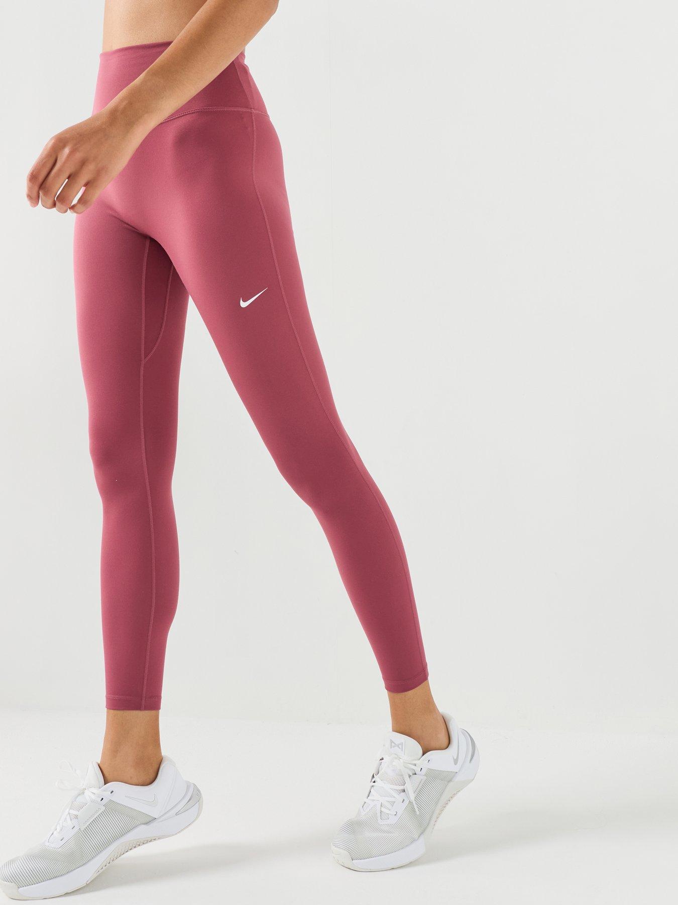 Nike Womens Training Dri-Fit One High Rise 7/8 Tights - Pink
