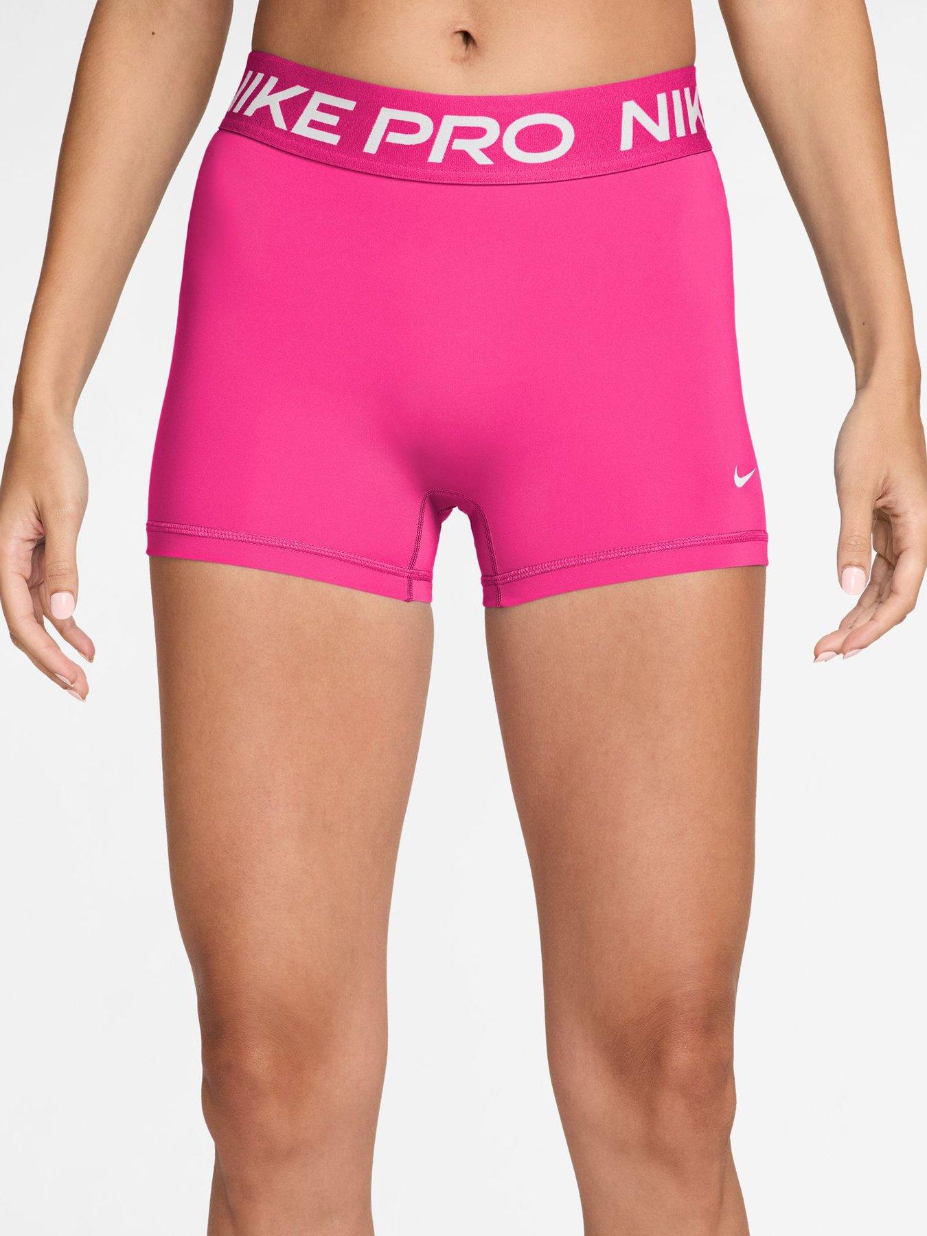 Nike Womens Training Pro 365 Dri-Fit 3" Mid Rise Bike Shorts - Pink
