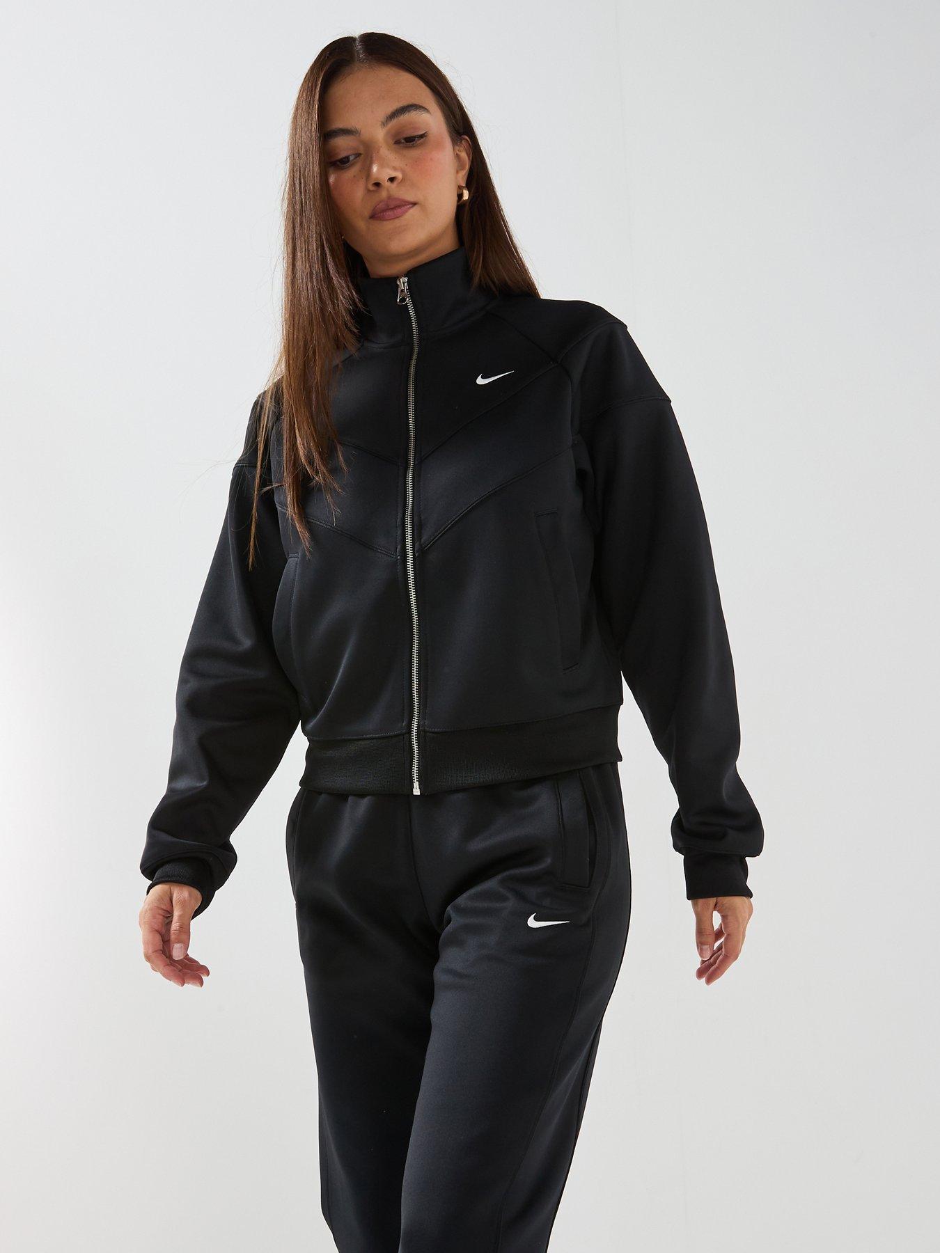 Image 1 of 7 of Nike Womens Sportswear Windrunner Zip Track Top - Black