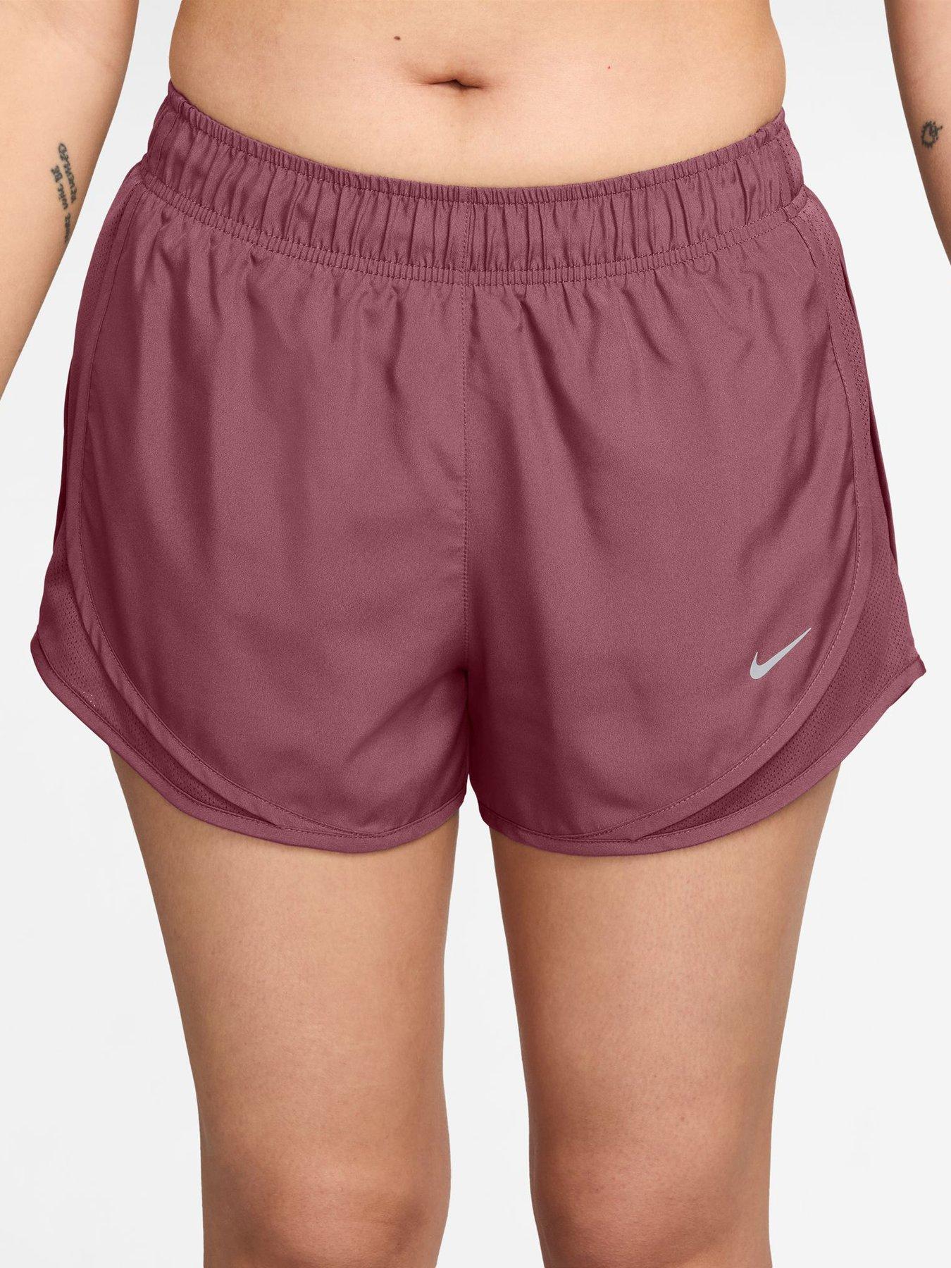 Nike Womens Tempo Dri-Fit Mid-Rise Brief-Lined Running Shorts - Pink