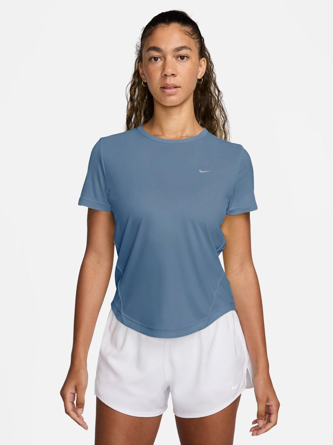 Nike Womens Tempo Dri-Fit Short-Sleeve Running Top - Blue