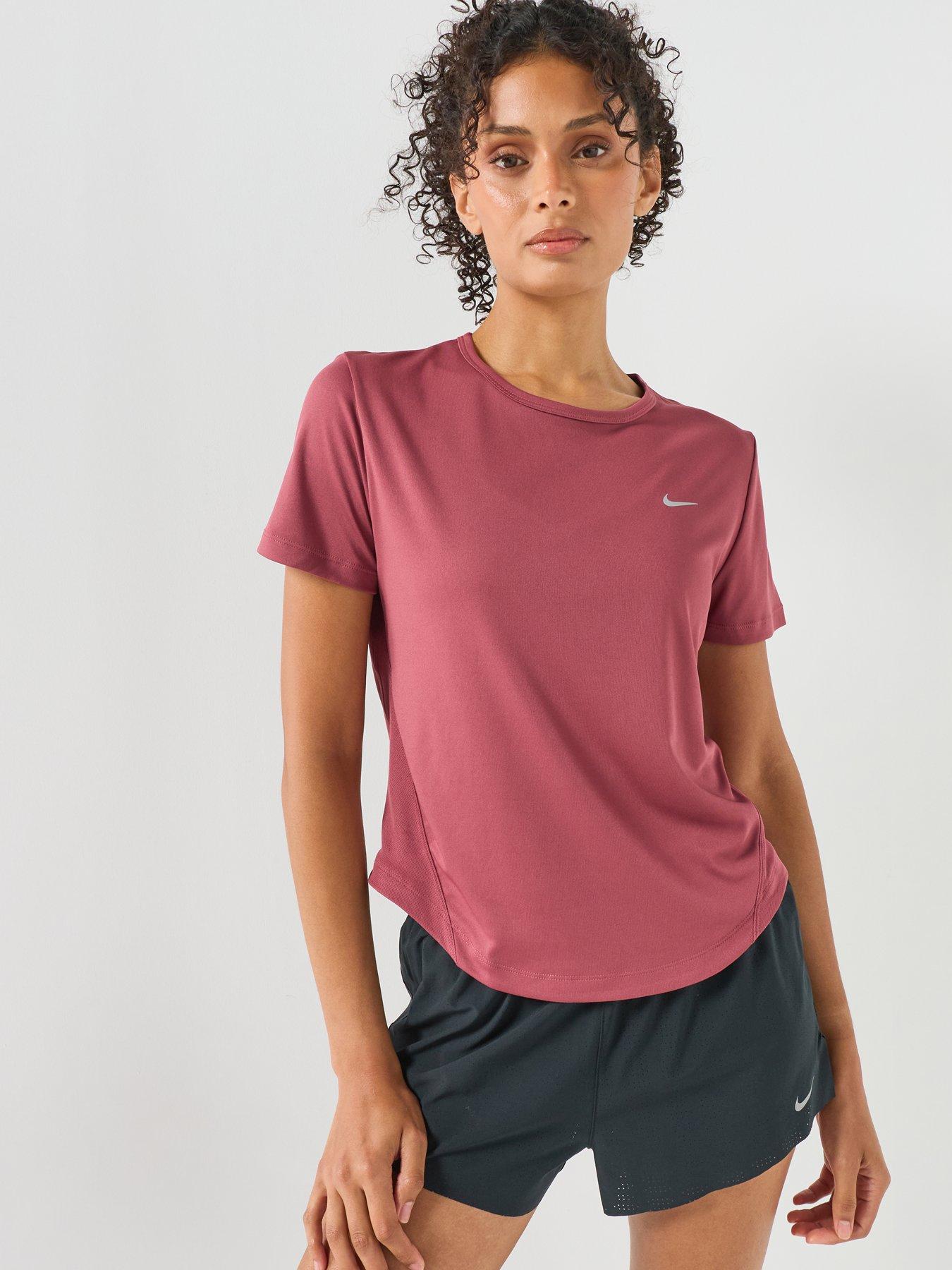 Nike Womens Tempo Dri-FIT Short-Sleeve Running Top - Pink