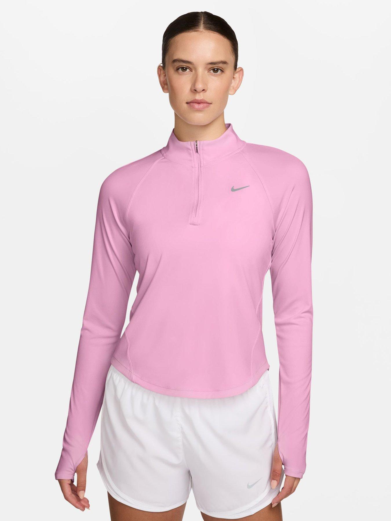 Nike Womens Tempo Dri-FIT 1/4-Zip Running Top - Pink