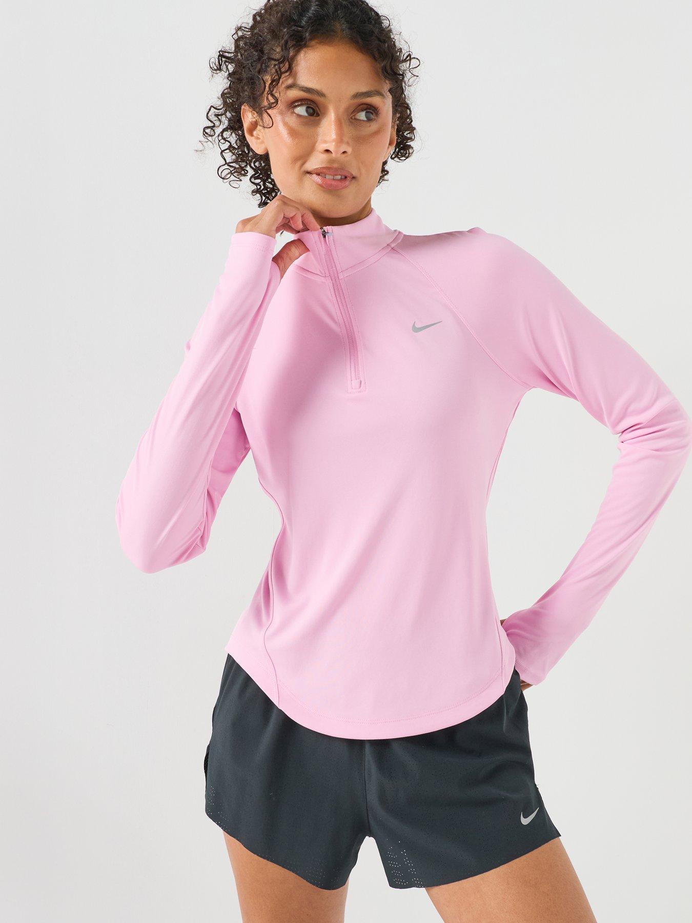 Image 1 of 4 of Nike Womens Tempo Dri-FIT 1/4-Zip Running Top - Pink