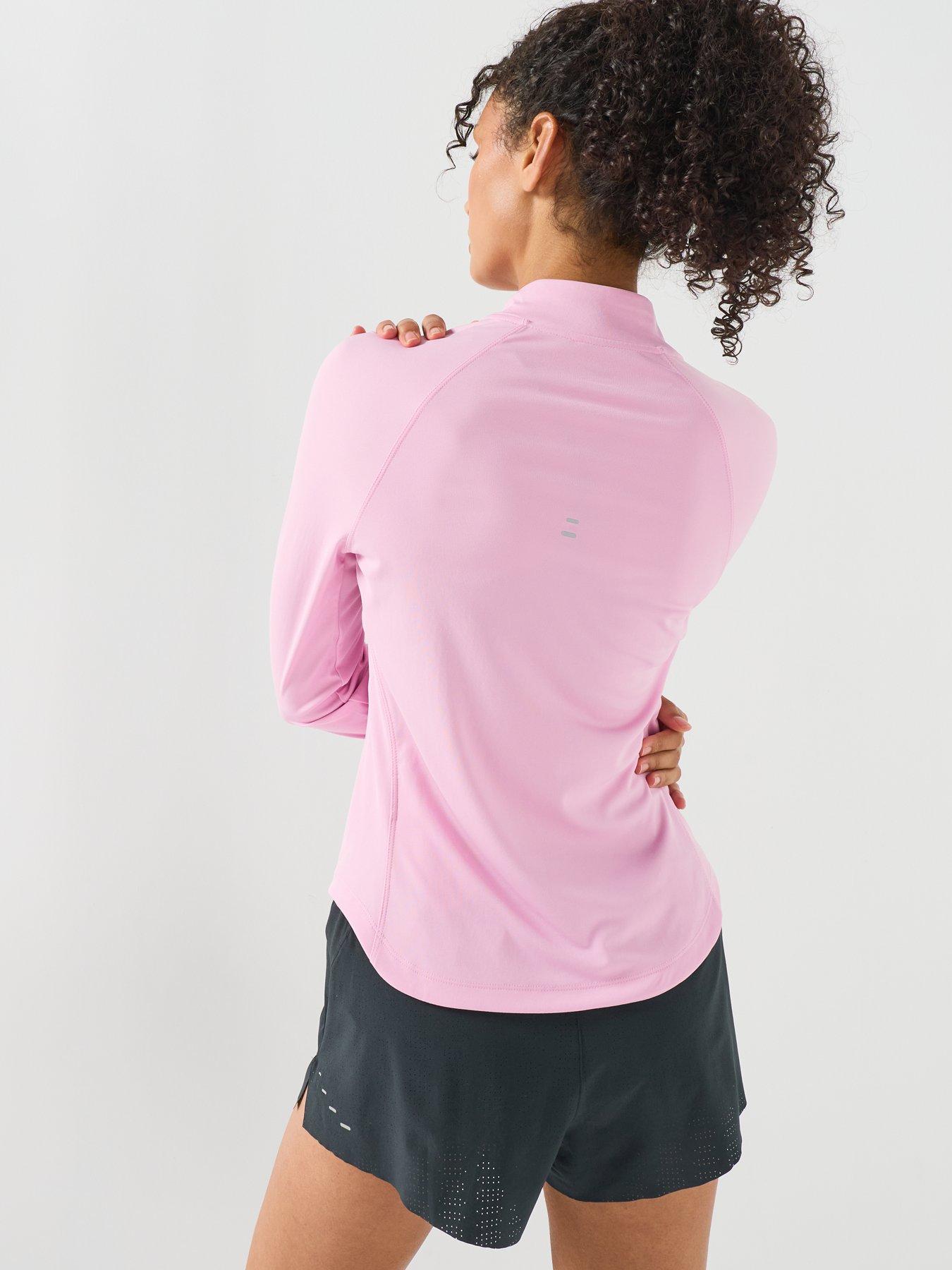 Image 2 of 4 of Nike Womens Tempo Dri-FIT 1/4-Zip Running Top - Pink
