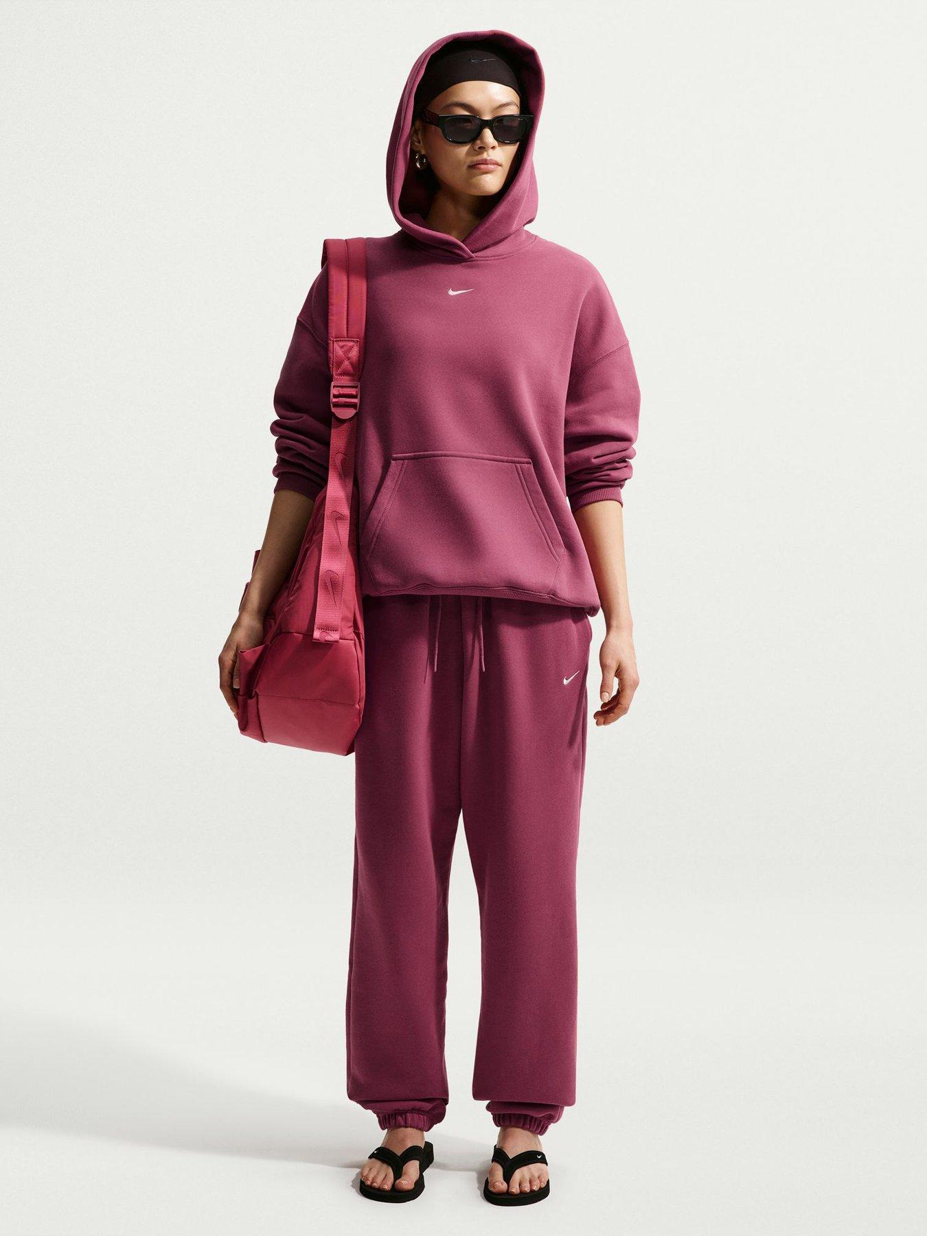 Image 1 of 5 of Nike Womens Studio Fleece High Waisted Joggers - Pink