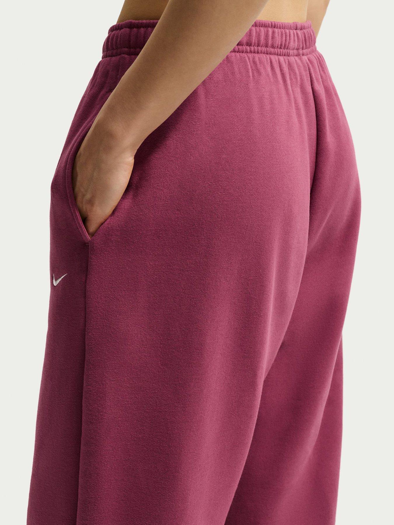 Image 4 of 5 of Nike Womens Studio Fleece High Waisted Joggers - Pink