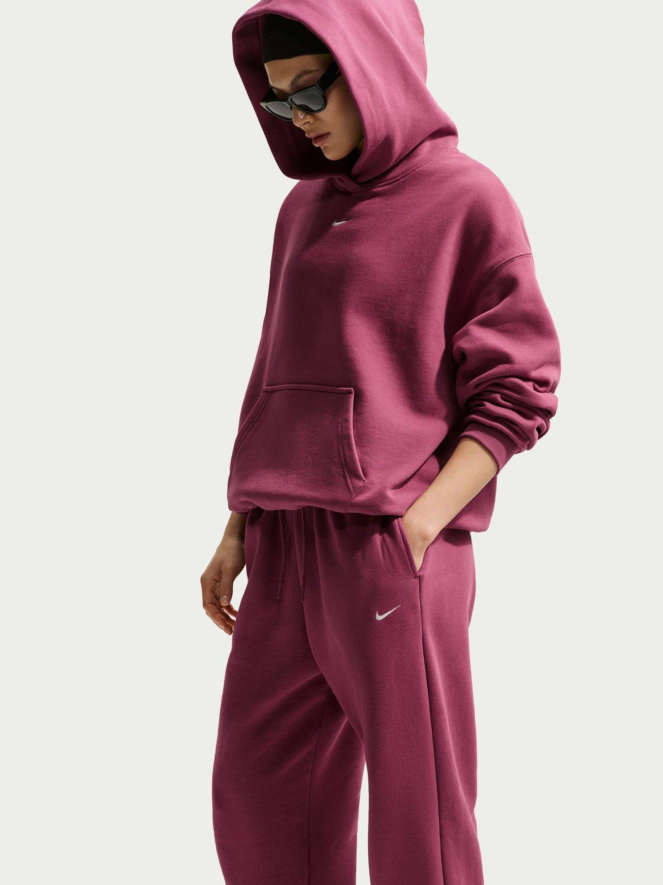 Image 5 of 5 of Nike Womens Studio Fleece High Waisted Joggers - Pink