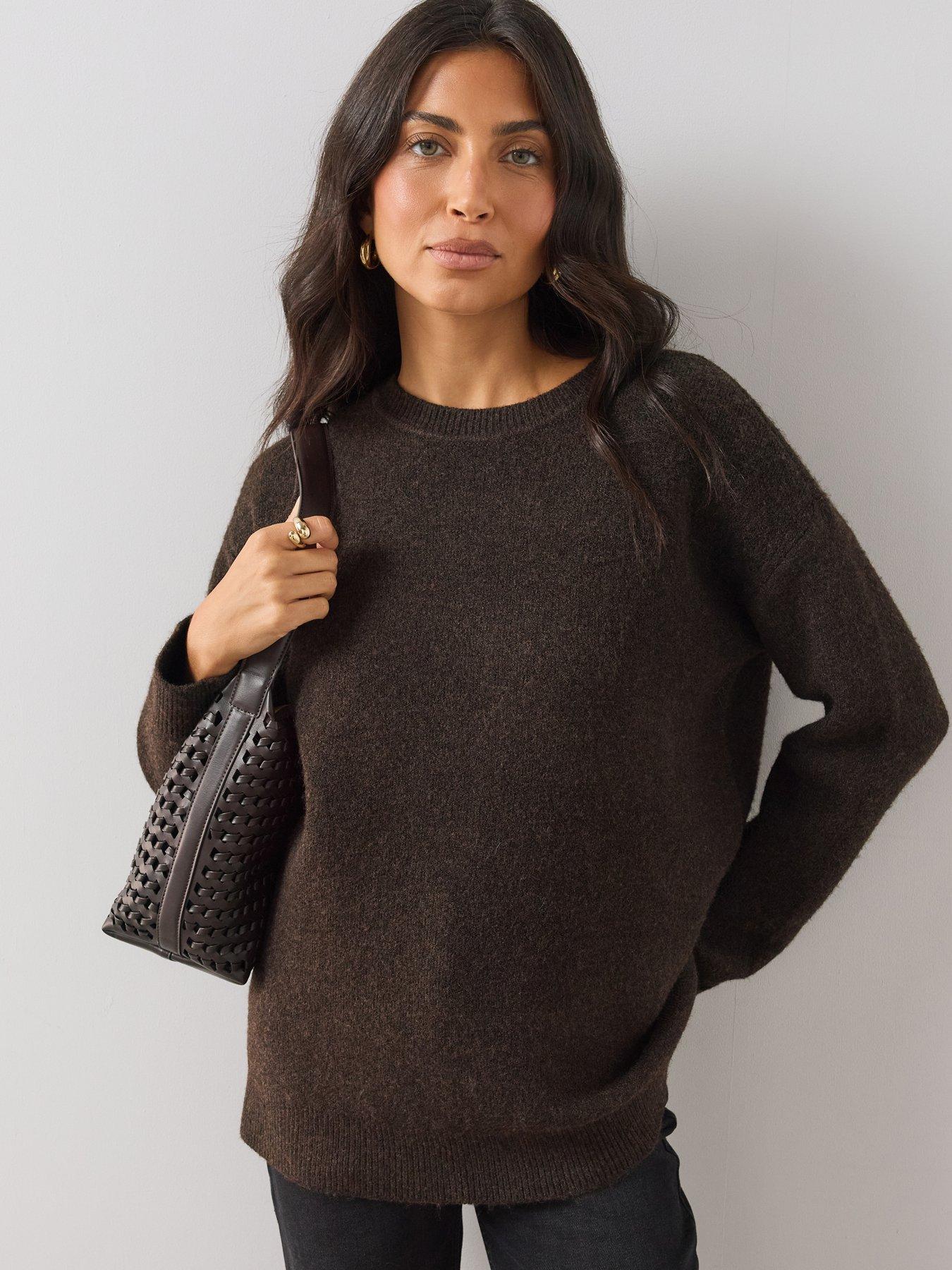 Image 1 of 6 of The Very Collection Womens Oversized Jumper - Chocolate