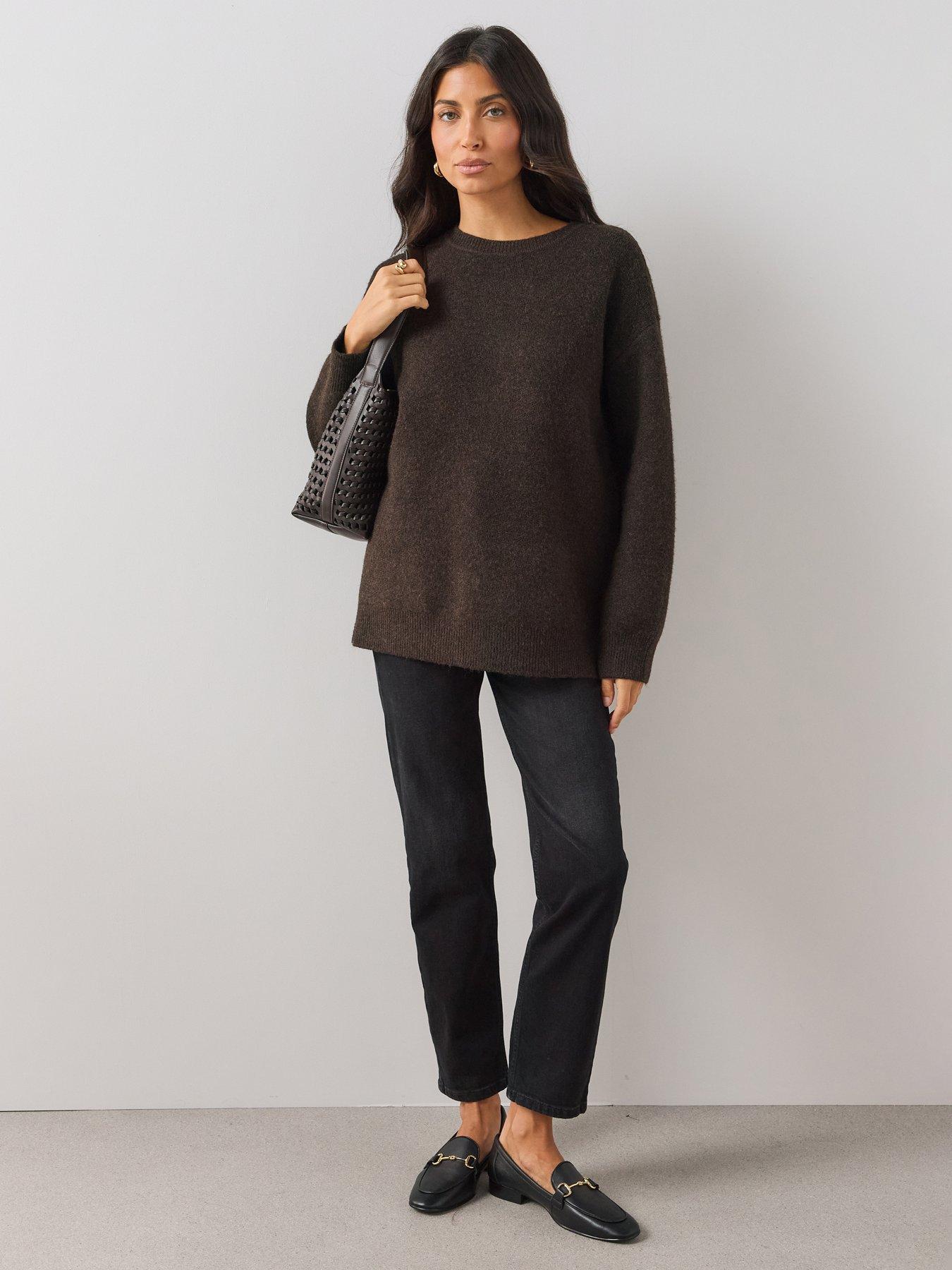 Image 3 of 6 of The Very Collection Womens Oversized Jumper - Chocolate