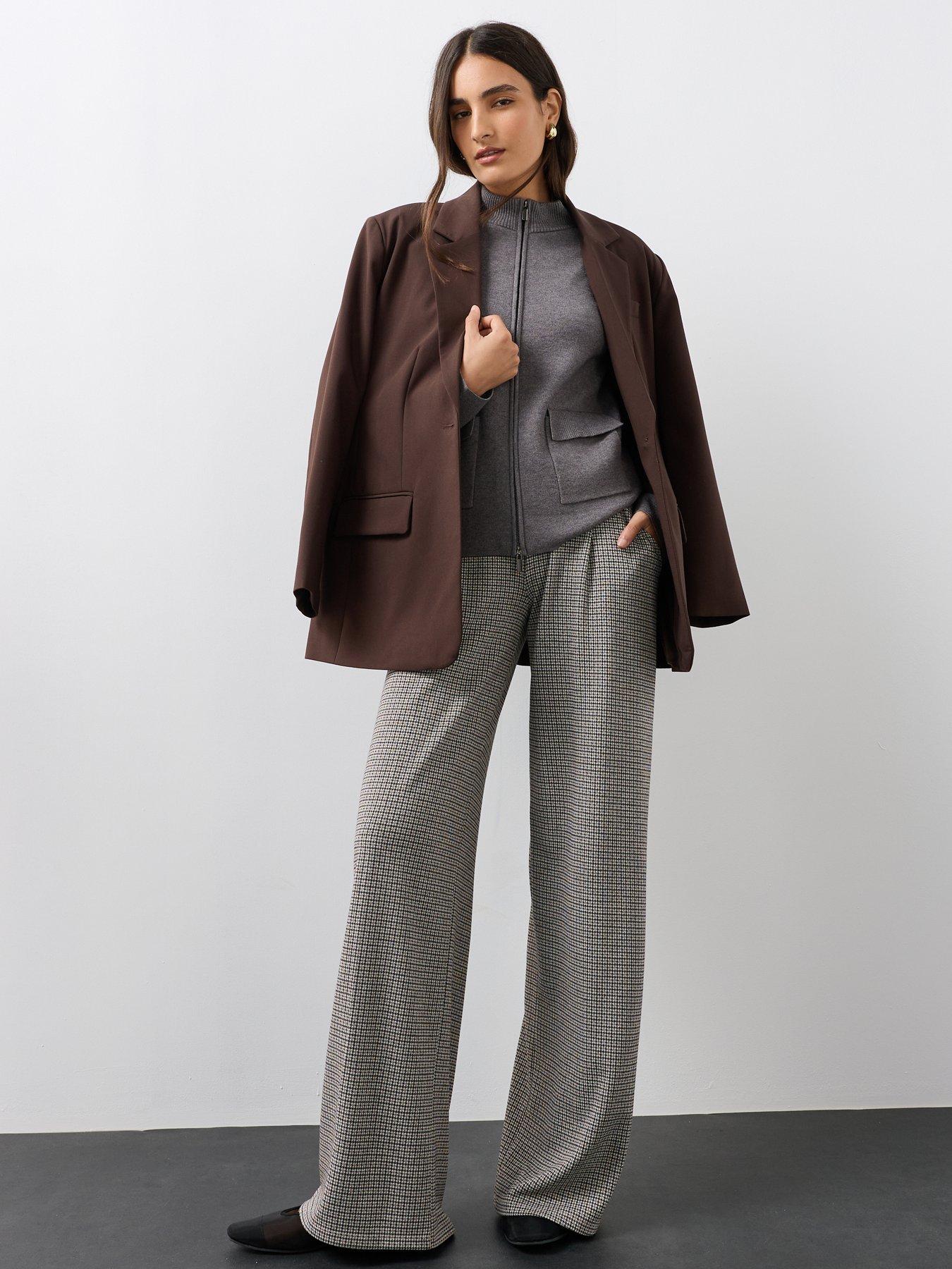 Image 5 of 7 of The Very Collection Funnel Neck Zip Through Knitted Jacket - Grey
