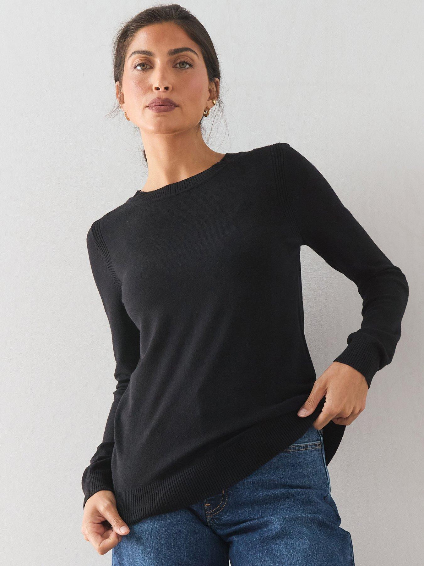 The Very Collection Classic Comfort Crew Neck Knitted Jumper - Black