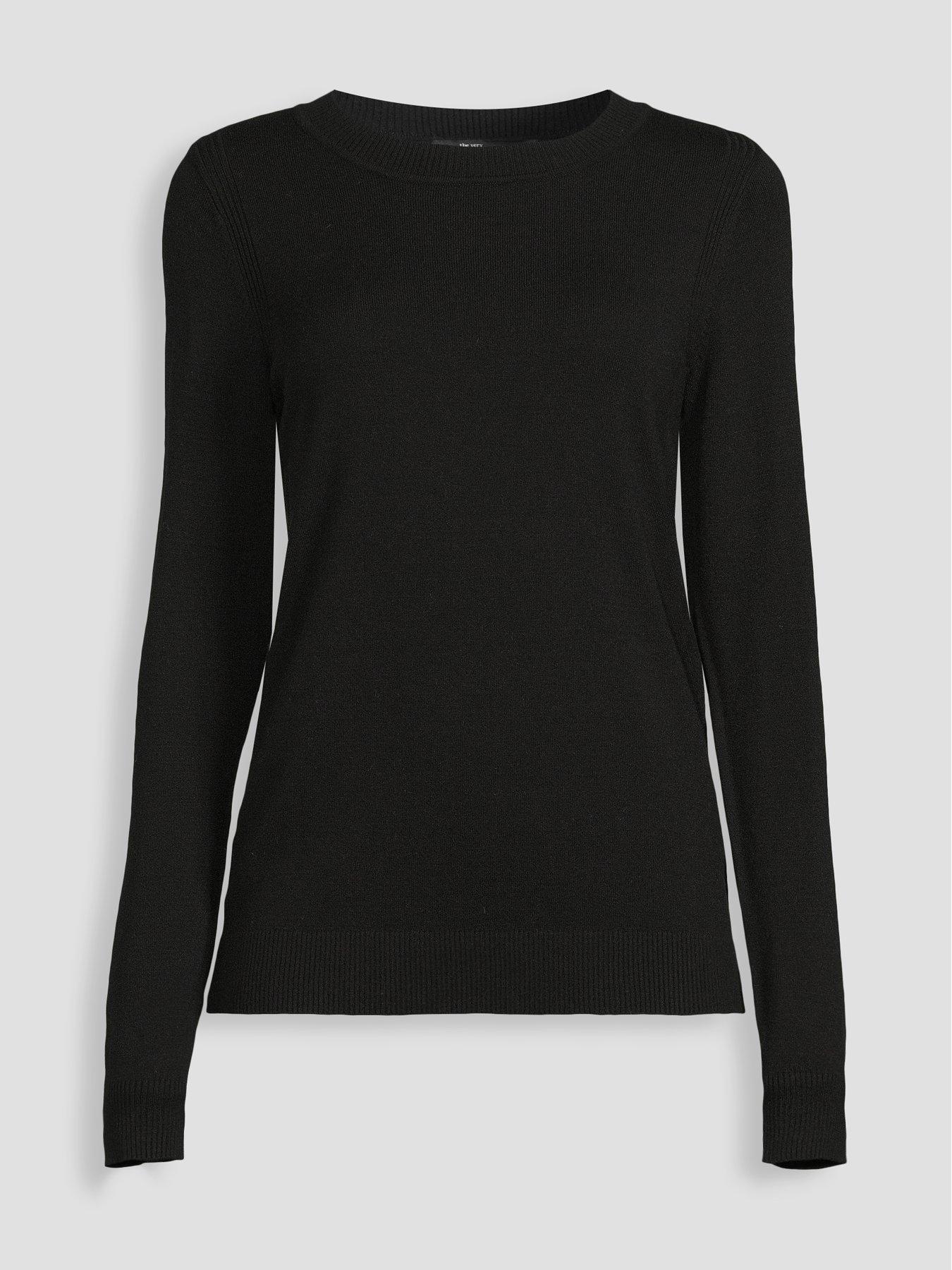 Image 7 of 7 of The Very Collection Classic Comfort Crew Neck Knitted Jumper - Black