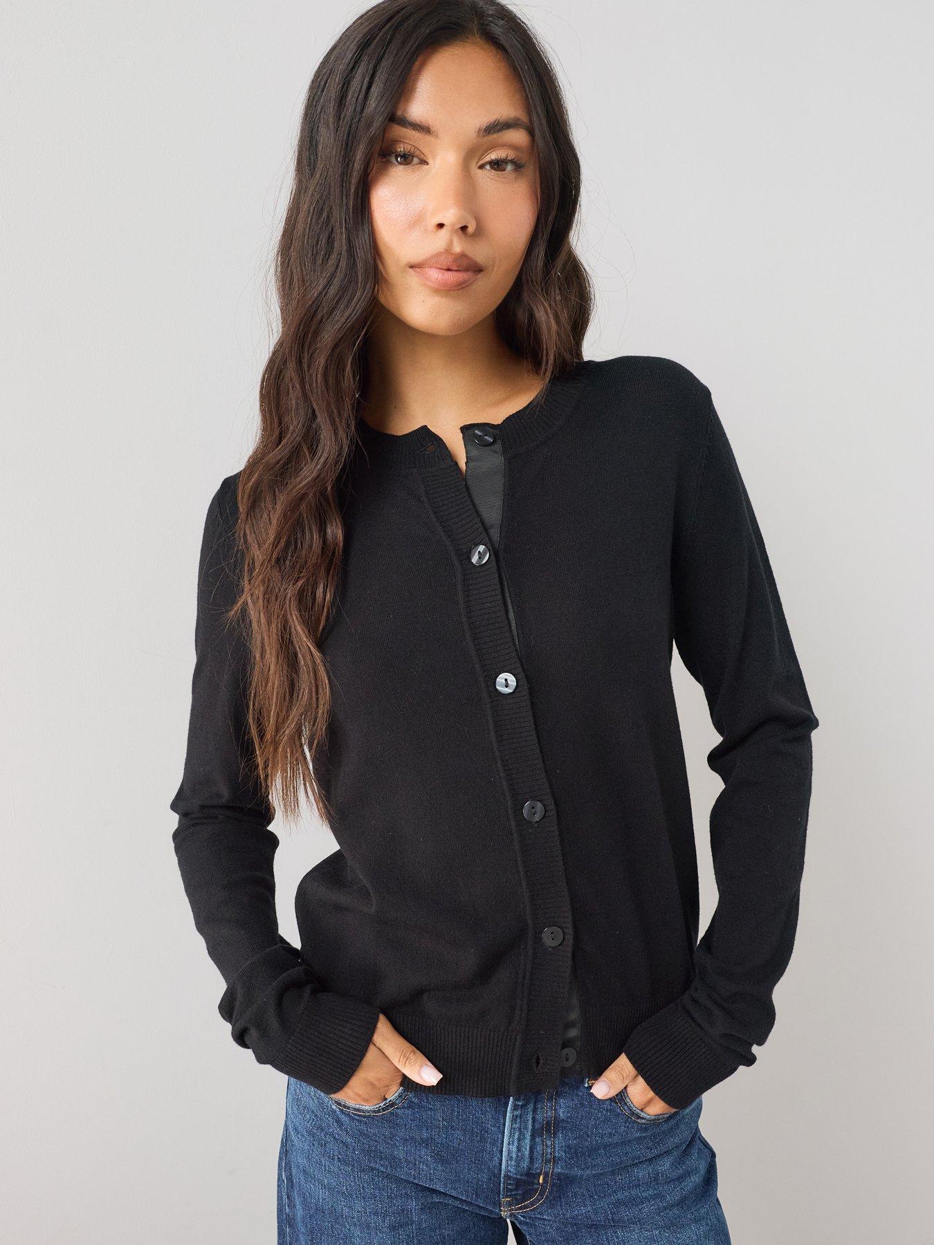 The Very Collection Classic Comfort Crew Neck Cardigan - Black