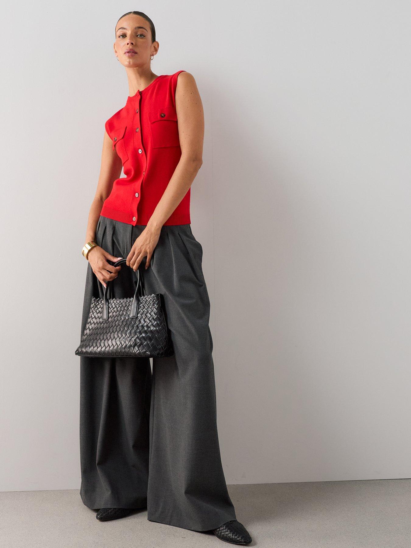 Image 3 of 7 of The Very Collection Classic Comfort Button Through Knitted Tank - Red