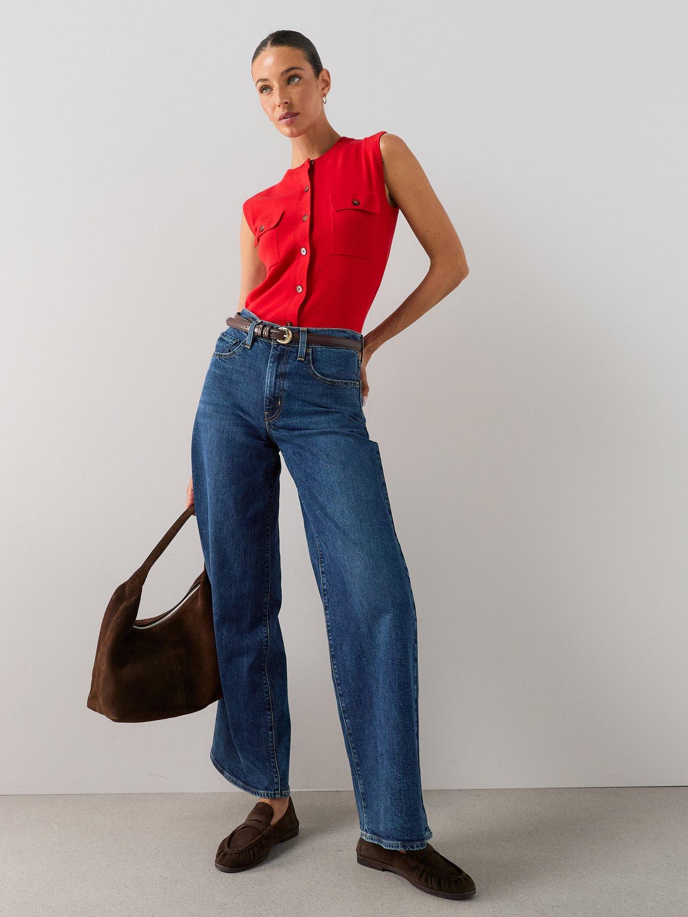 Image 4 of 7 of The Very Collection Classic Comfort Button Through Knitted Tank - Red
