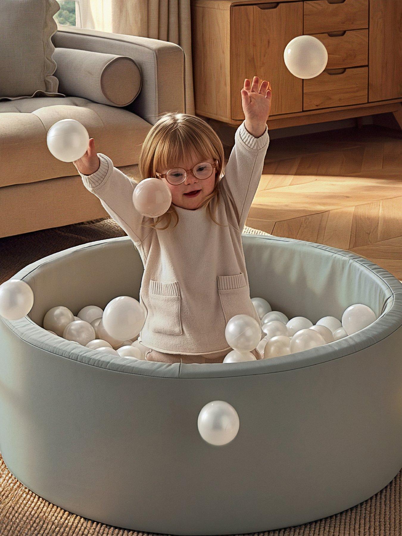  image of cuddleco-soft-play-ball-pit-with-balls-sea-salt