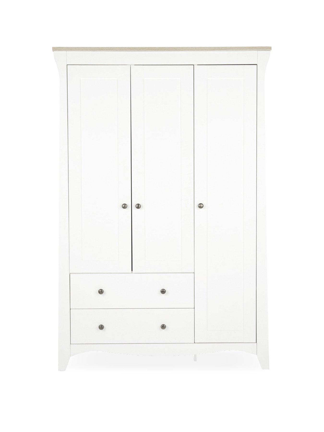 Image 2 of 6 of CuddleCo Clara Triple Wardrobe - White & Ash