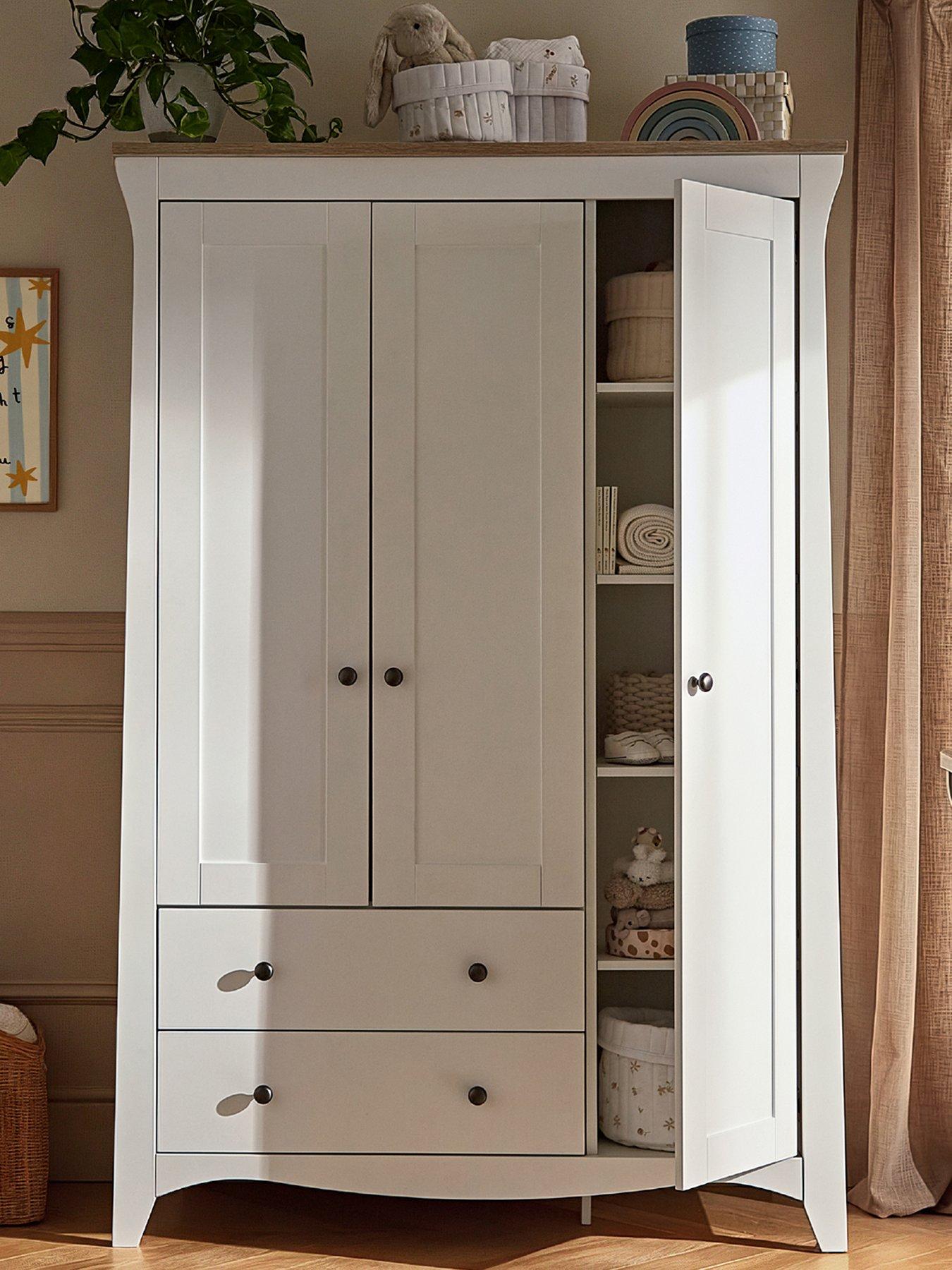 Image 3 of 6 of CuddleCo Clara Triple Wardrobe - White & Ash