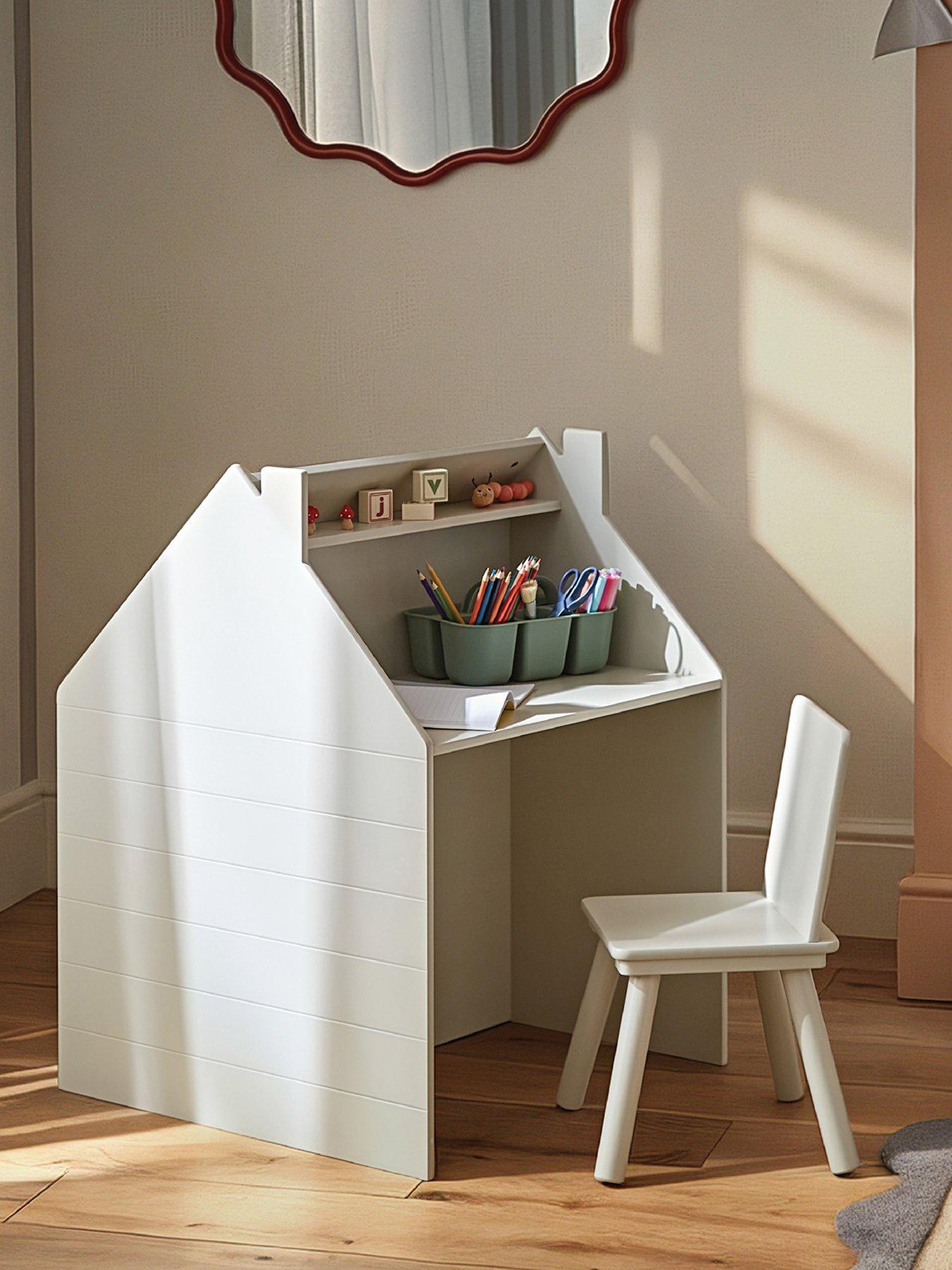 CuddleCo Play House Storage Desk with Easel and Chair - Pebble