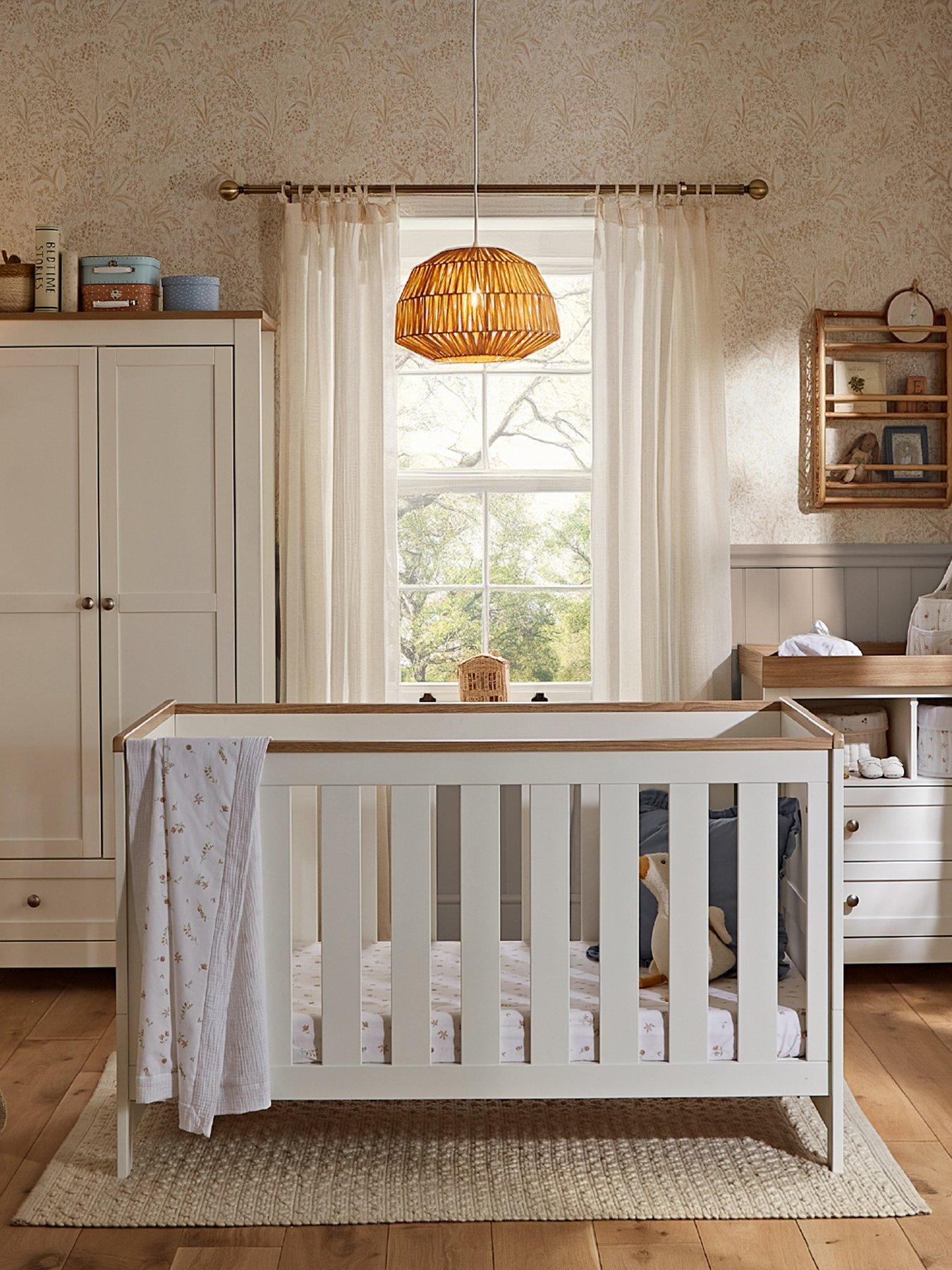 CuddleCo Burford 3 Piece Furniture Set - White  &  Oak