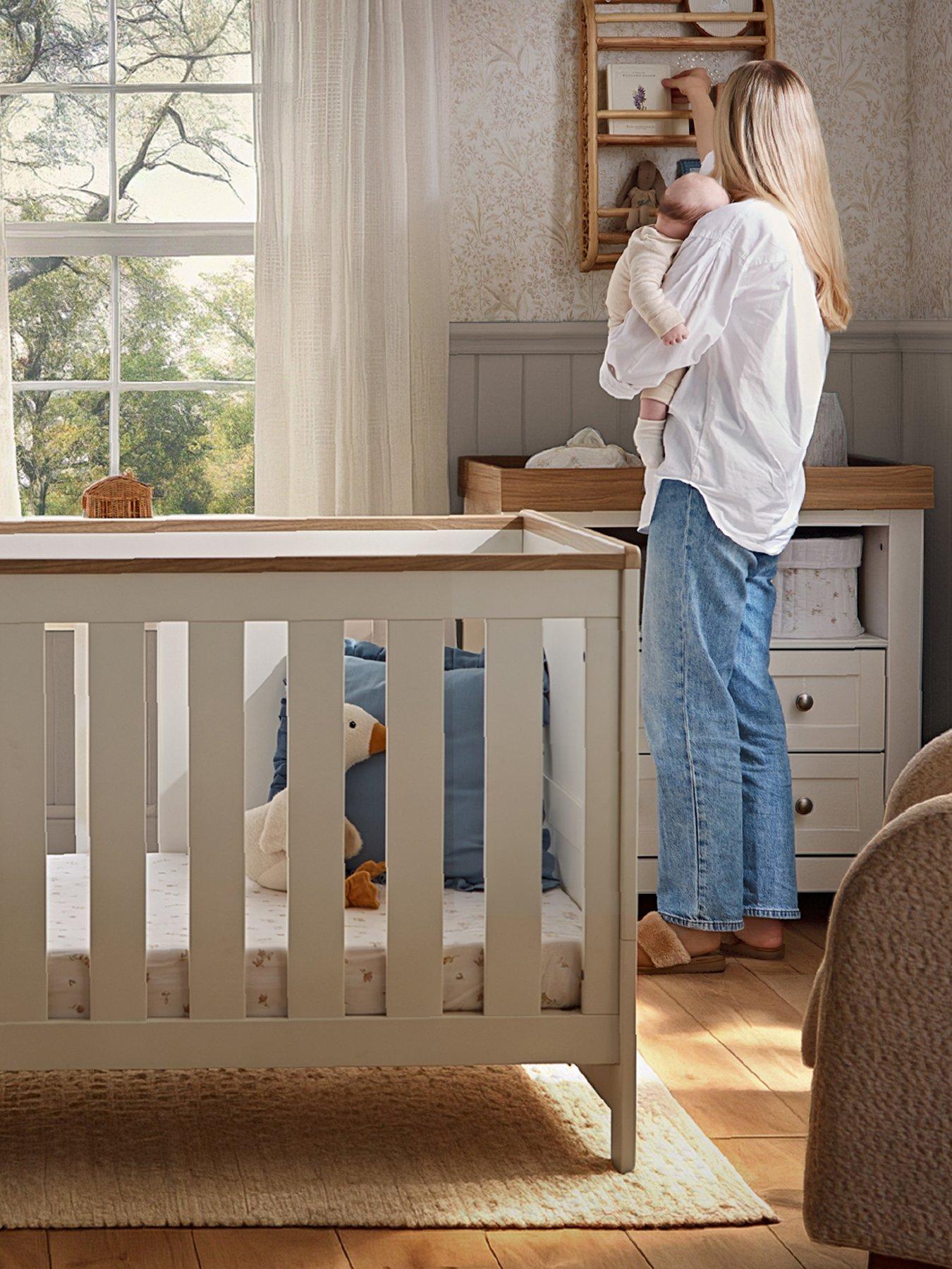  image of cuddleco-burford-cot-bed-white-oak