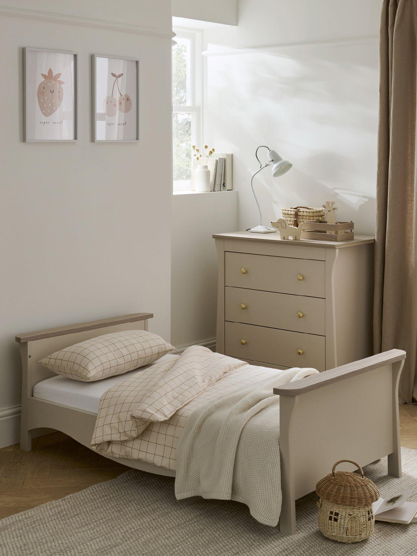 front image of cuddleco-clara-toddler-bed-cashmere-ash