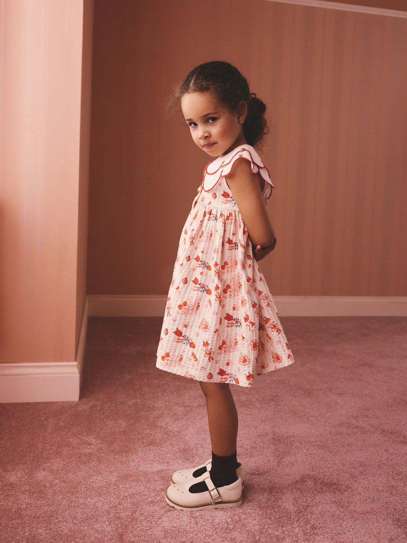 Image 4 of 7 of Cath Kidston Younger Girls Collared Heart Dress - Cream