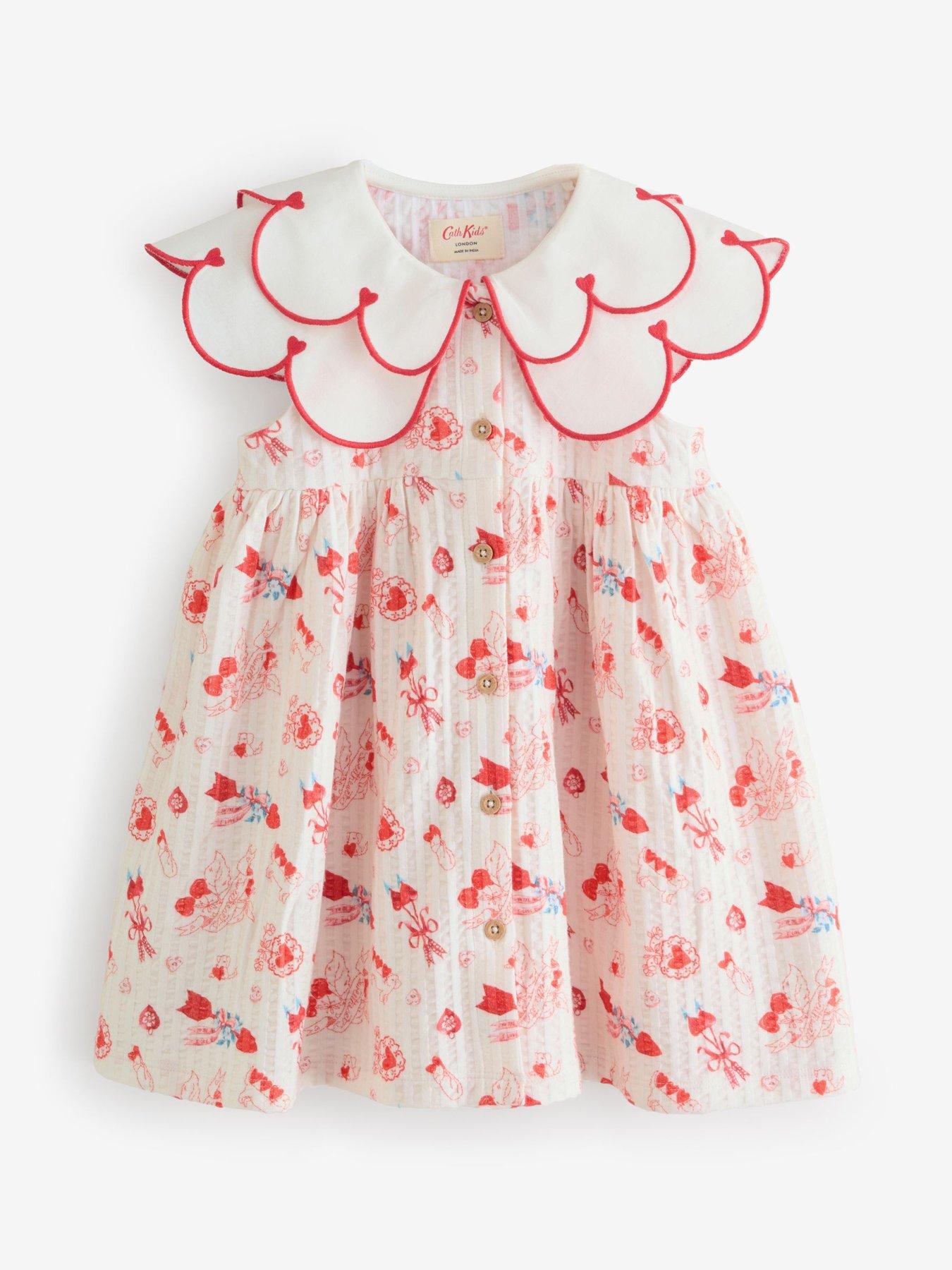 Image 5 of 7 of Cath Kidston Younger Girls Collared Heart Dress - Cream