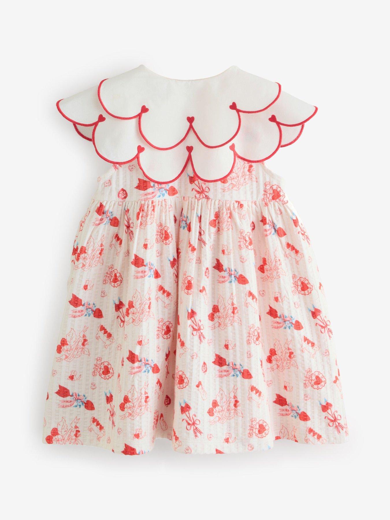 Image 6 of 7 of Cath Kidston Younger Girls Collared Heart Dress - Cream