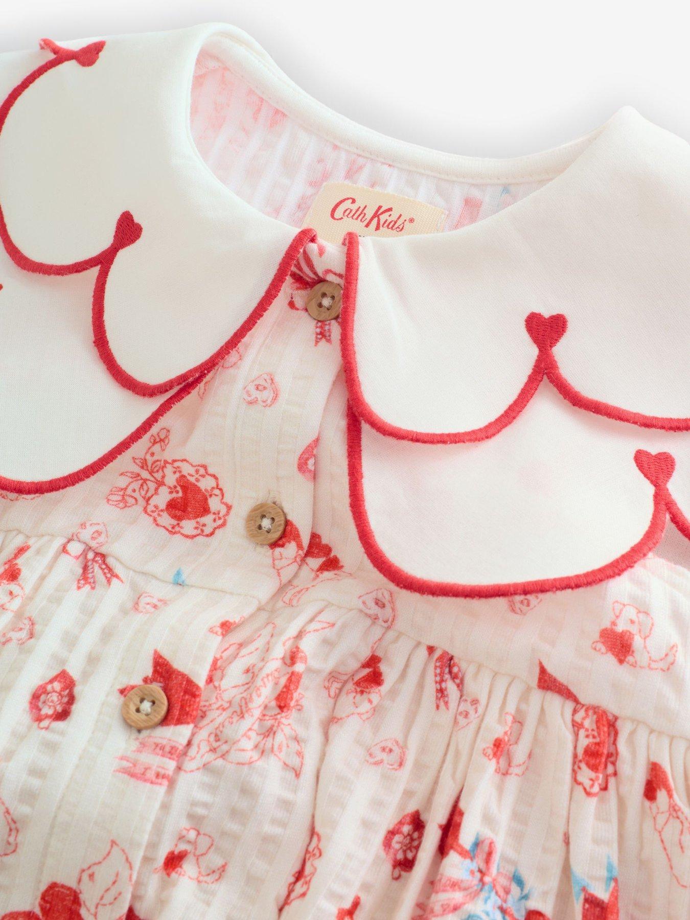 Image 7 of 7 of Cath Kidston Younger Girls Collared Heart Dress - Cream