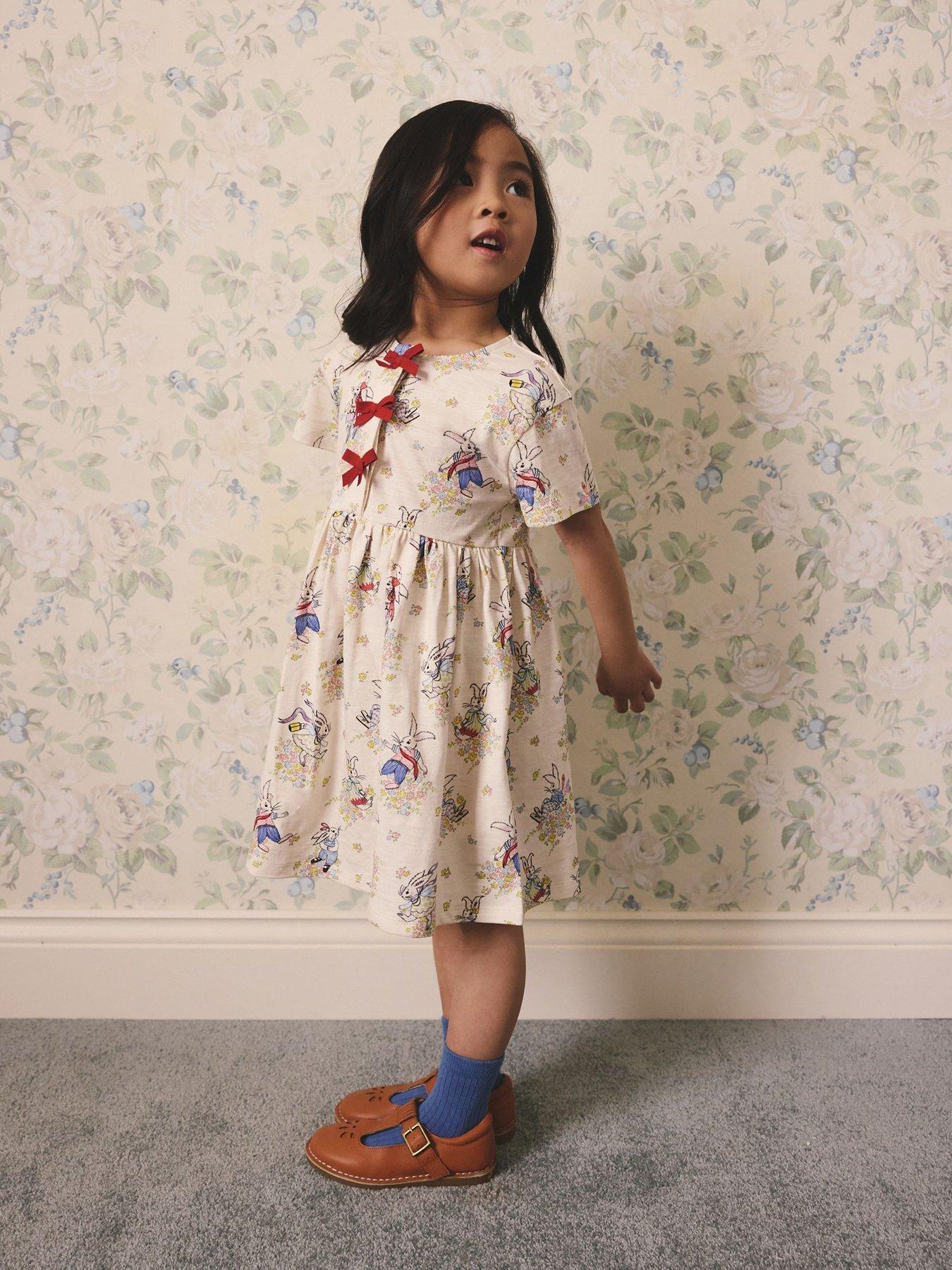 Cath Kidston Younger Girls Bow Bunny Dress - Cream