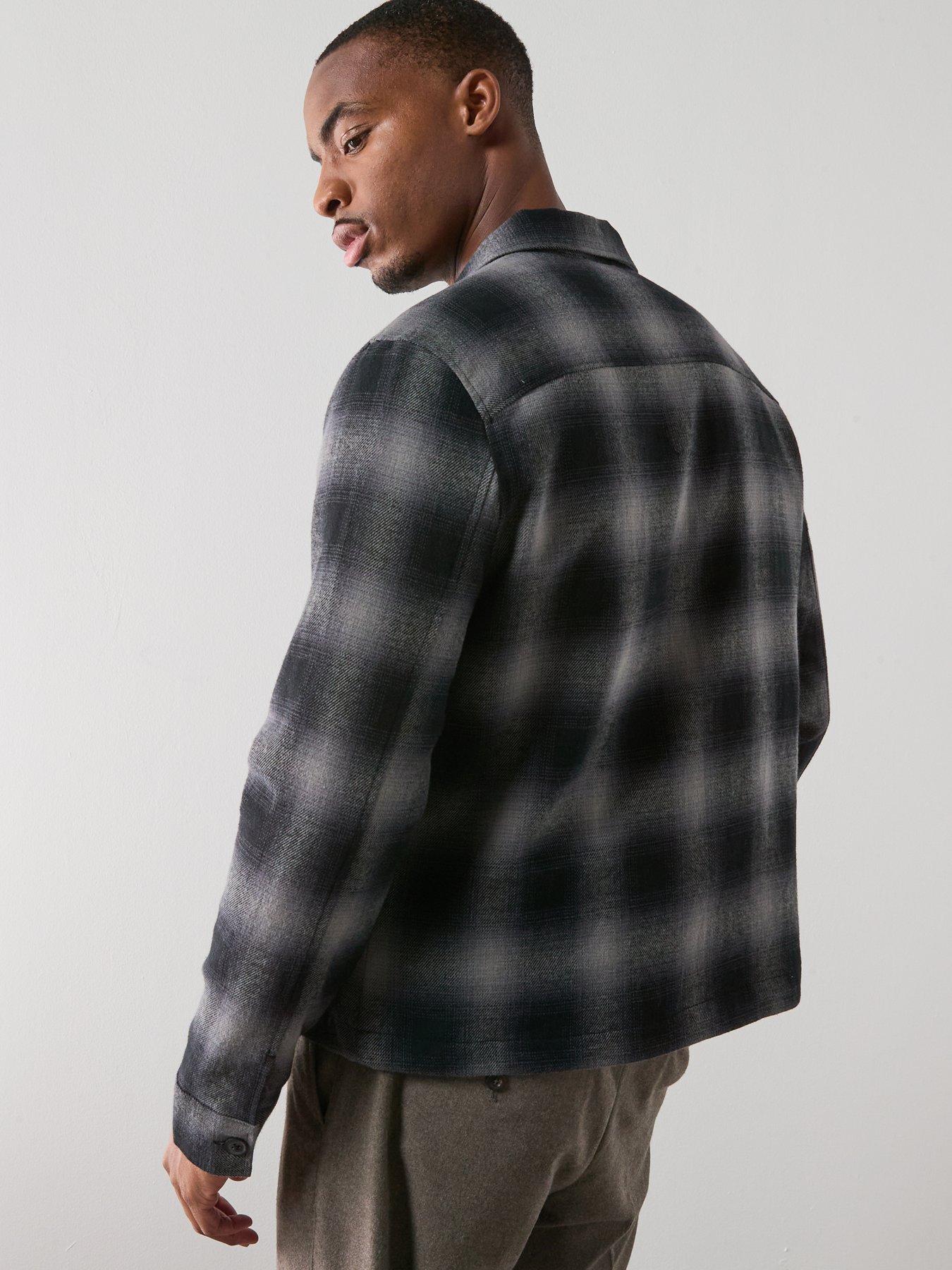  image of allsaints-kapi-long-sleeve-checked-jacket-dark-multi