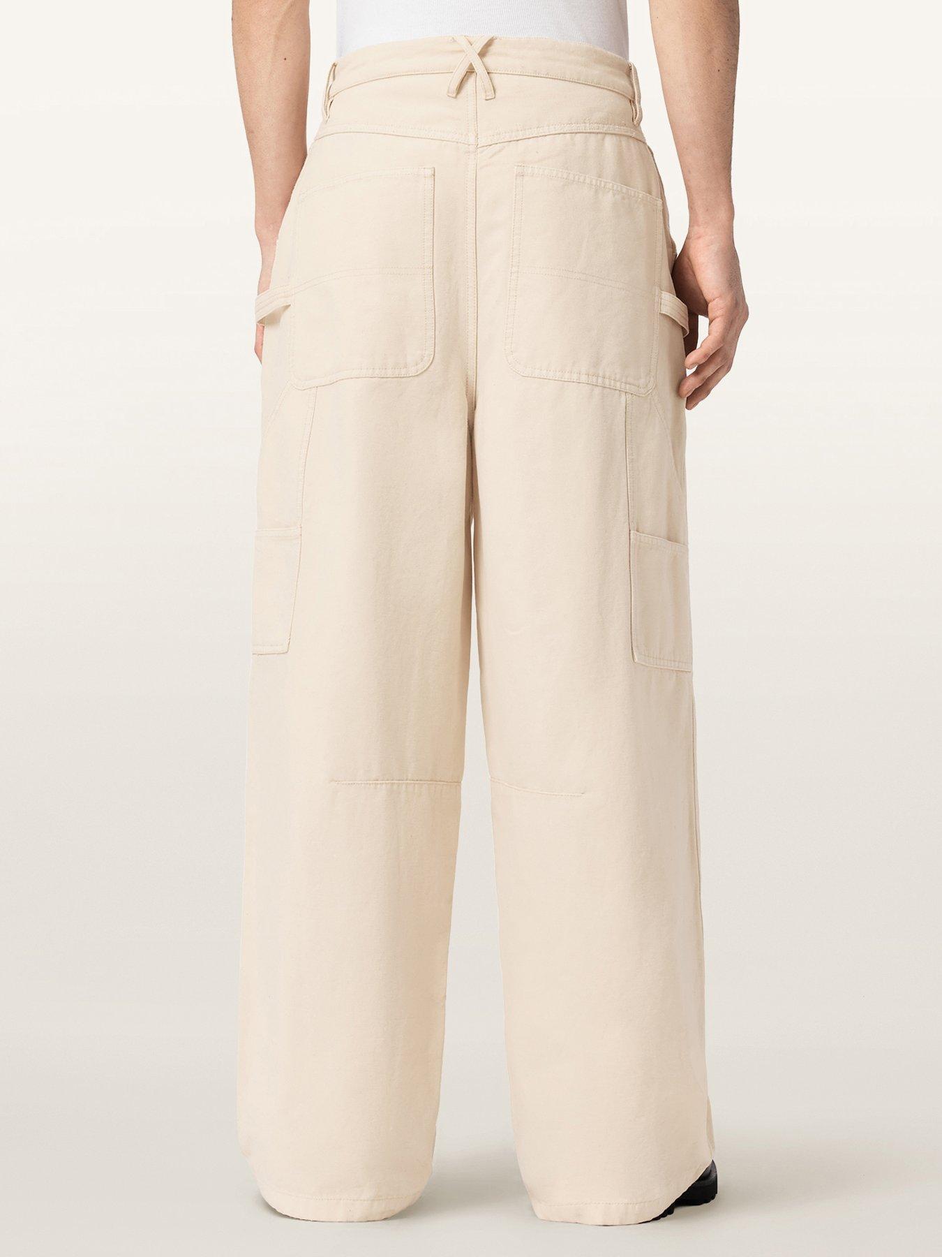 Image 2 of 5 of AllSaints Jackson Wide Trousers - Light Beige