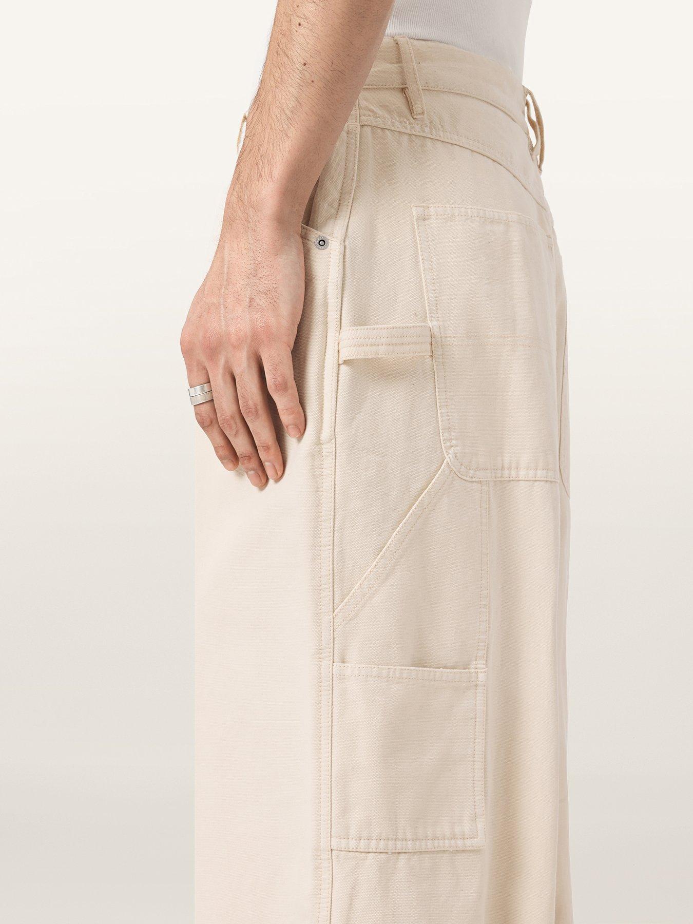 Image 5 of 5 of AllSaints Jackson Wide Trousers - Light Beige