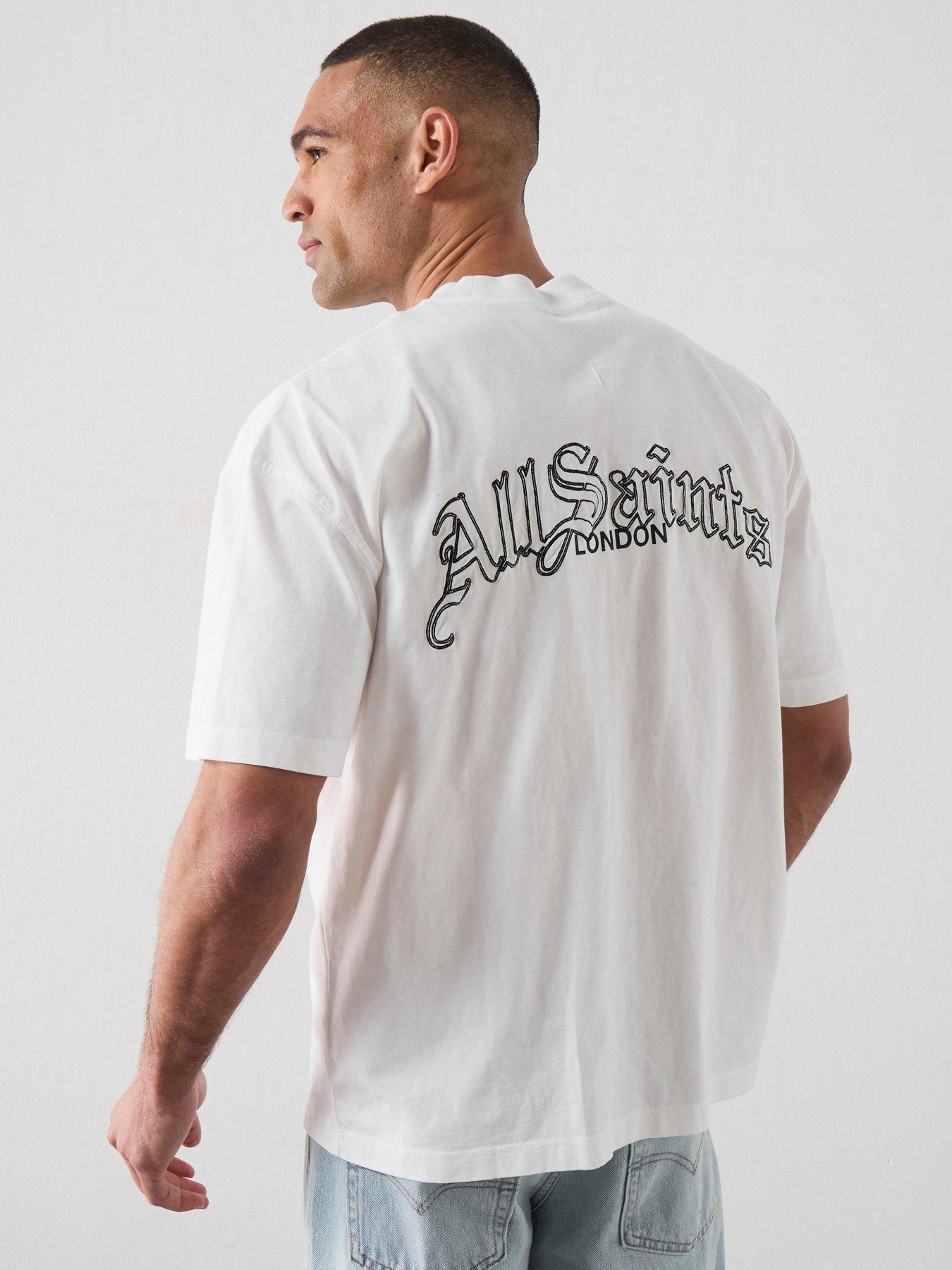 Image 1 of 6 of AllSaints Descent Graphic T-Shirt - White