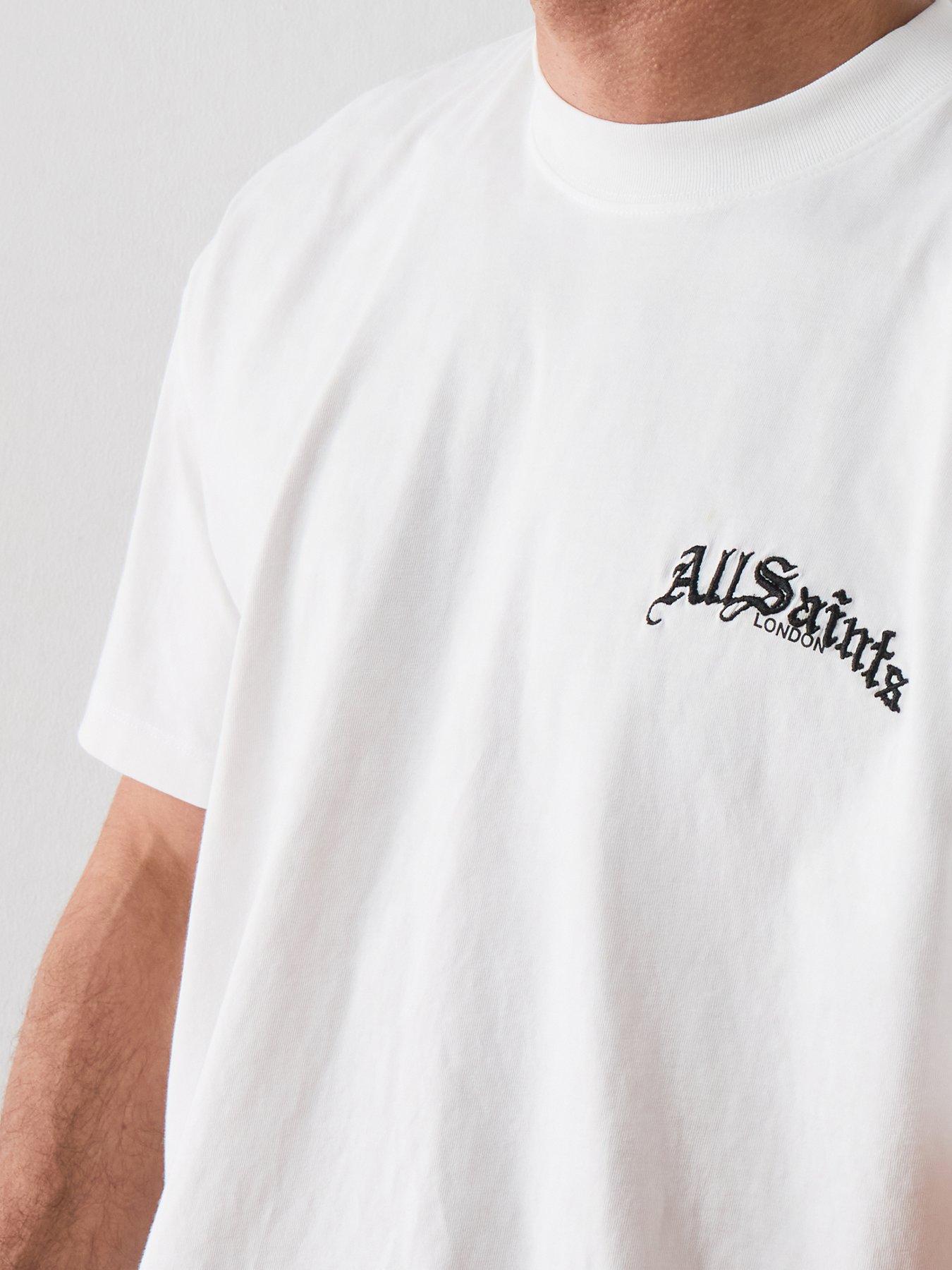 Image 4 of 6 of AllSaints Descent Graphic T-Shirt - White