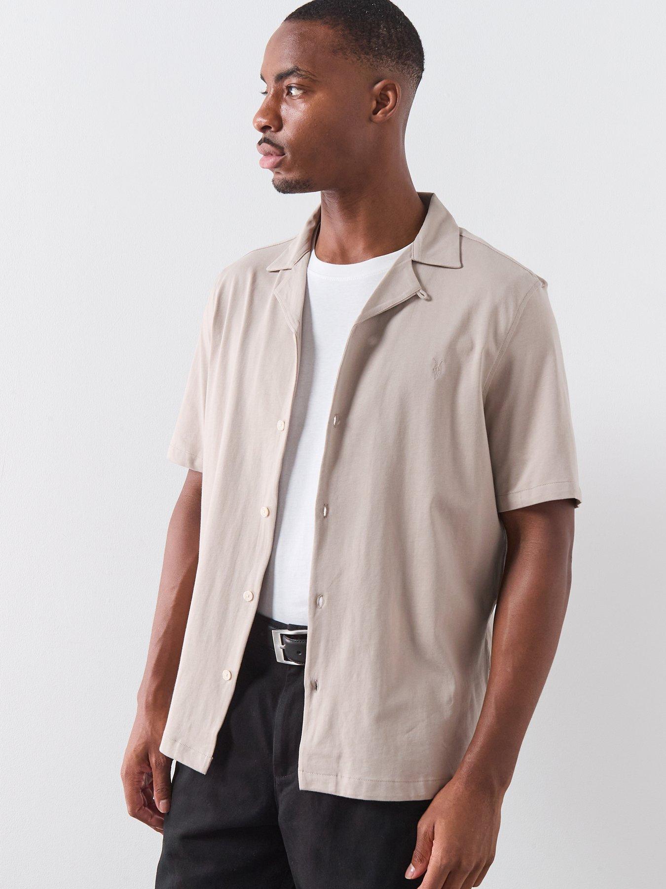 allsaints-hudson-short-sleeve-casual-shirt-beige
