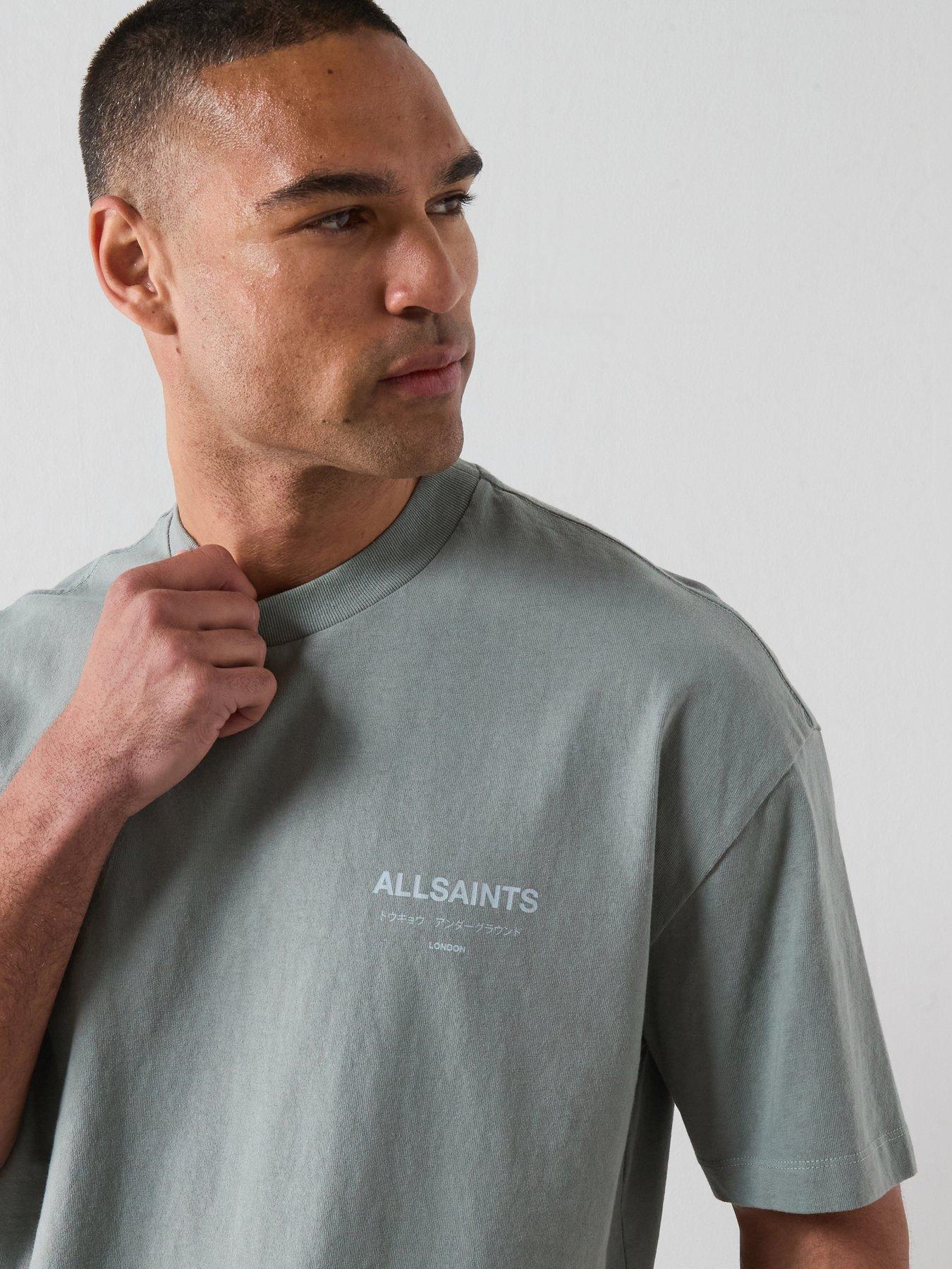 Image 4 of 6 of AllSaints Underground Graphic T-Shirt - Grey