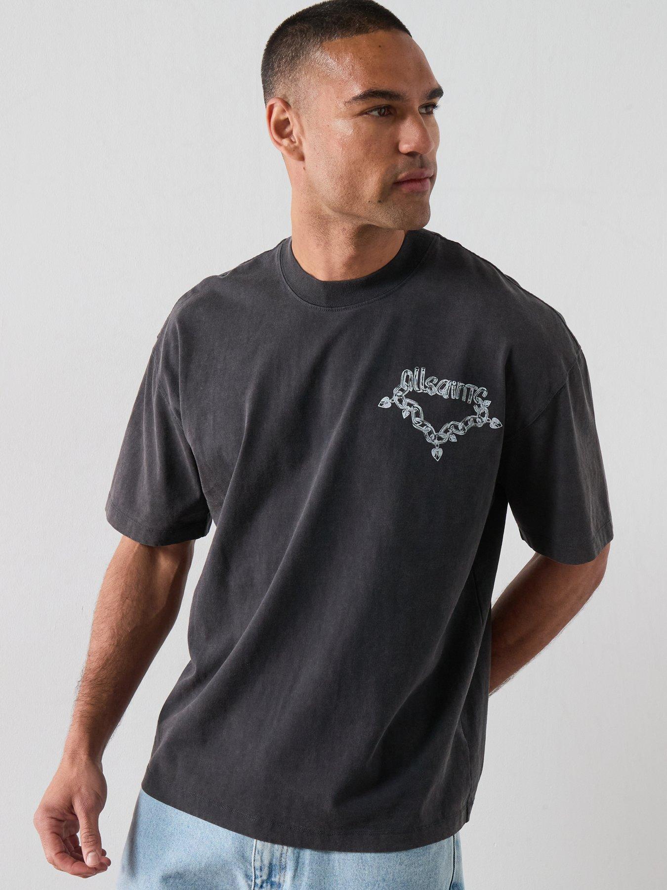 Image 2 of 6 of AllSaints Drip Graphic T-Shirt - Black
