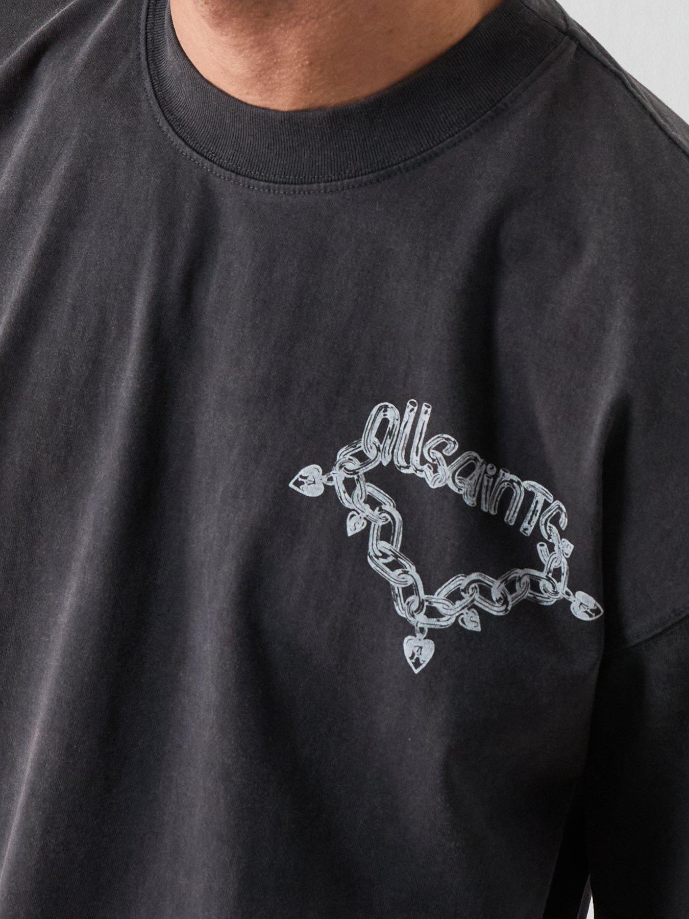 Image 4 of 6 of AllSaints Drip Graphic T-Shirt - Black
